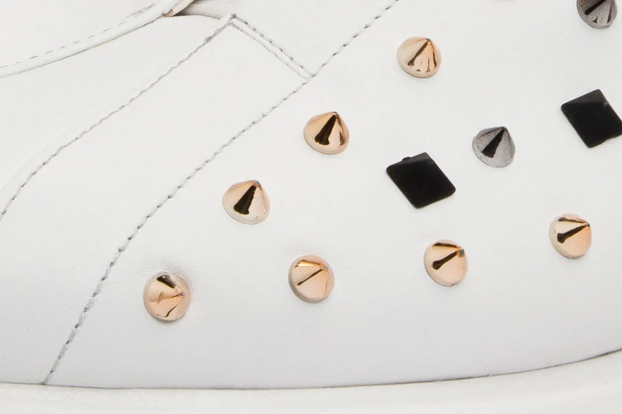 The Infanta White Spike Leather Men Sneaker Limited Edition Zebra-Print