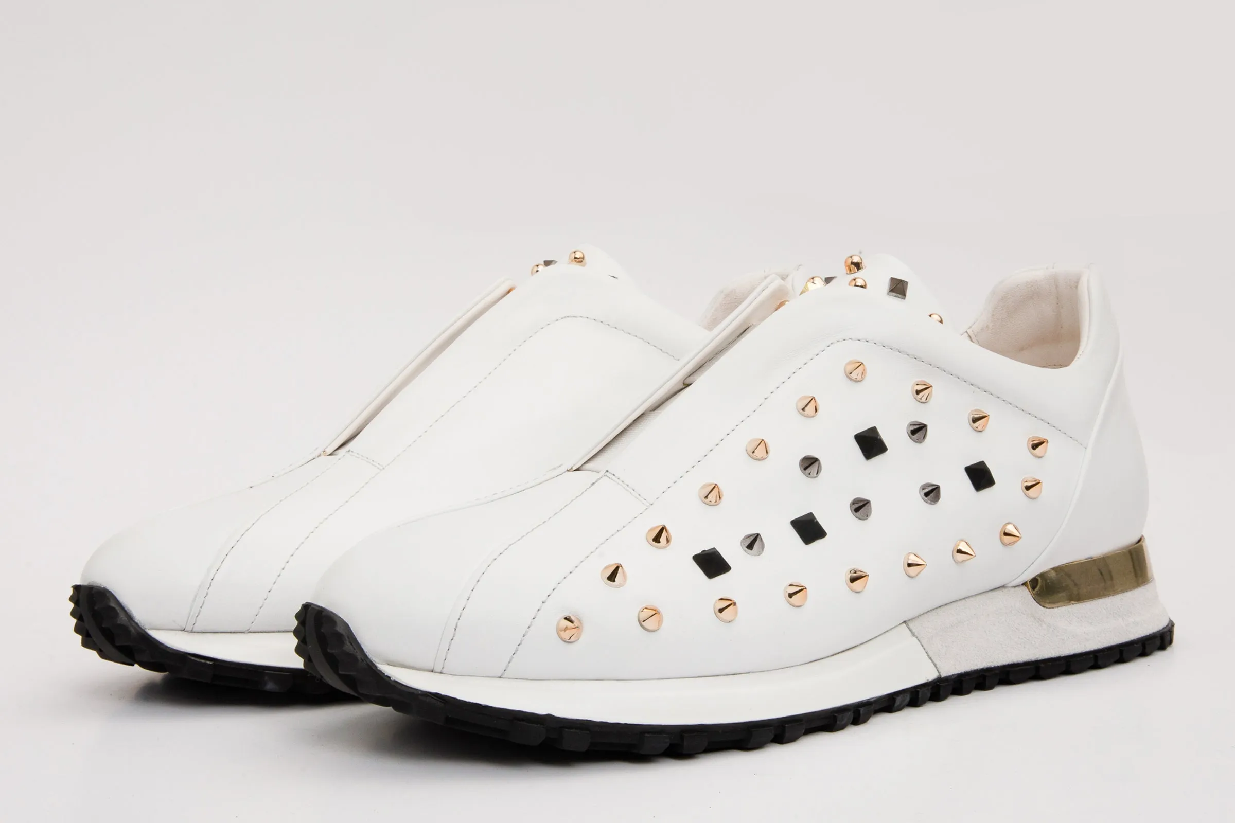 The Infanta White Spike Leather Men Sneaker Limited Edition Zebra-Print