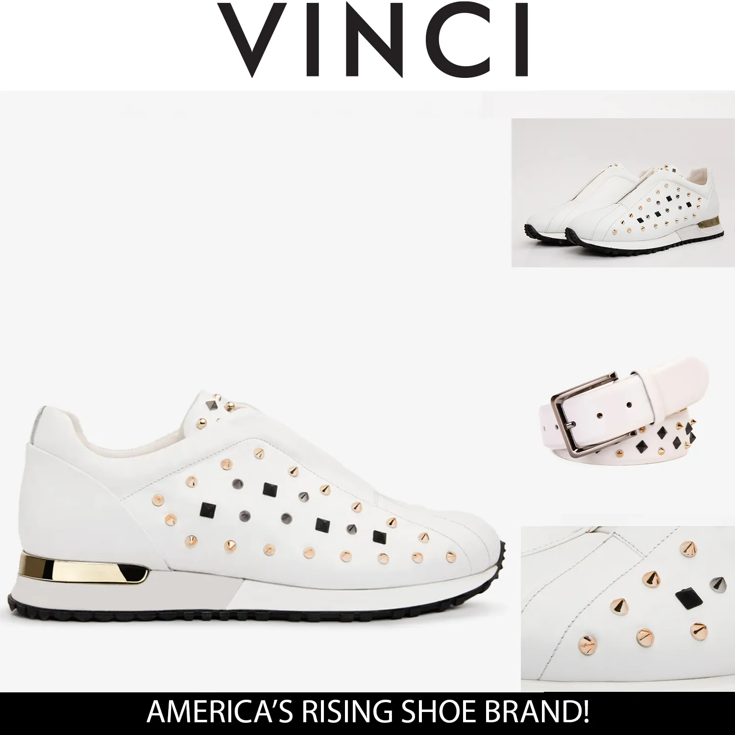 The Infanta White Spike Leather Men Sneaker Limited Edition Zebra-Print