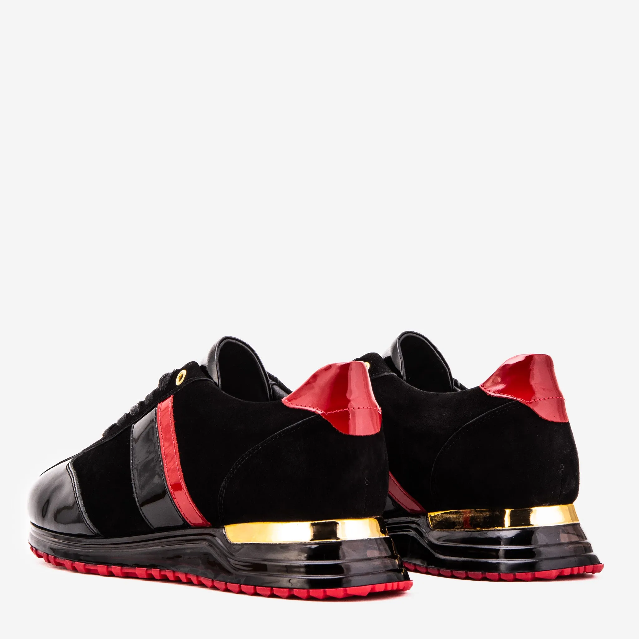 The Inferno Black & Red Leather Men Sneaker Cushioned Insole