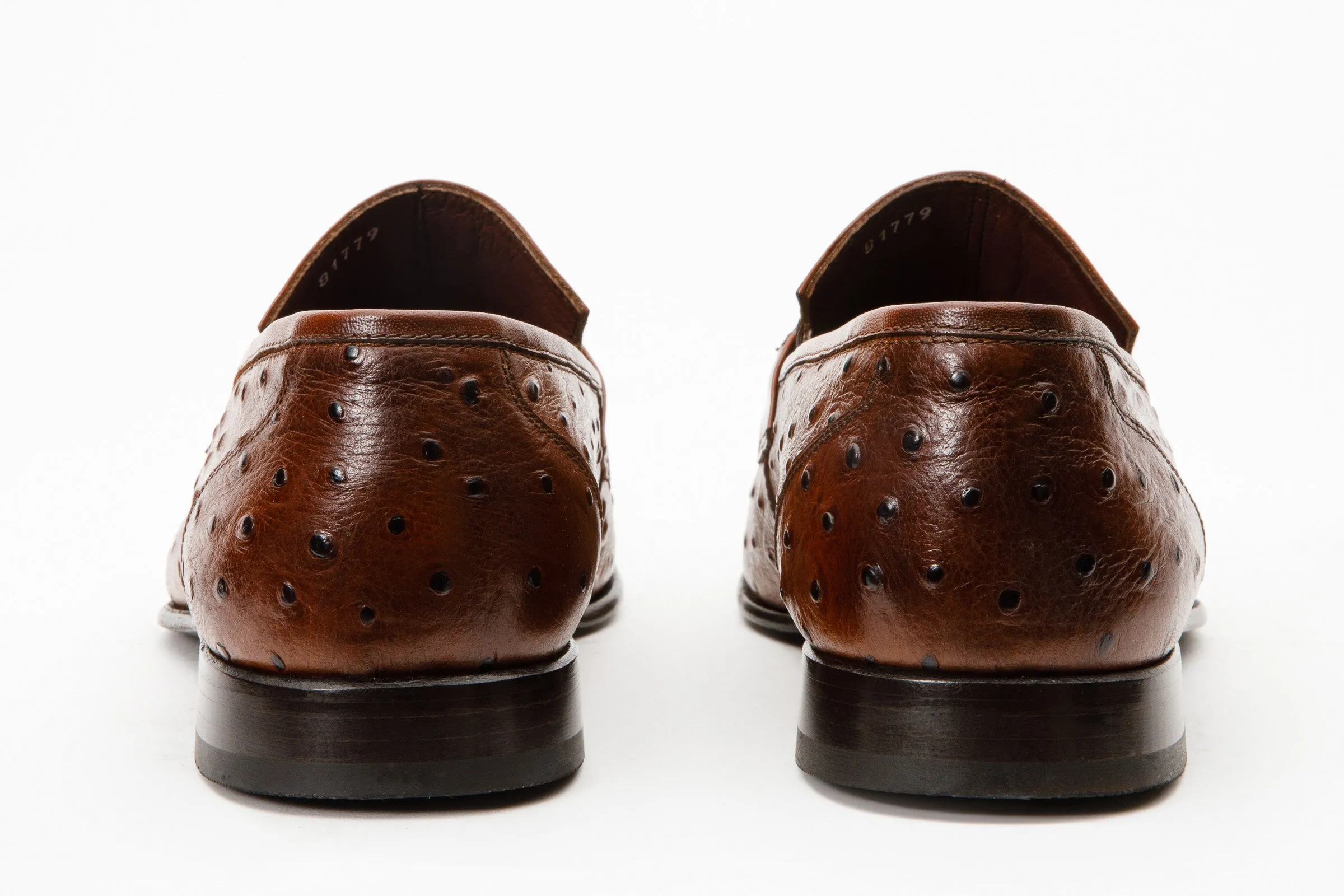 The Johannesburg Brown Leather Dress Loafer Men  Shoe ribbed