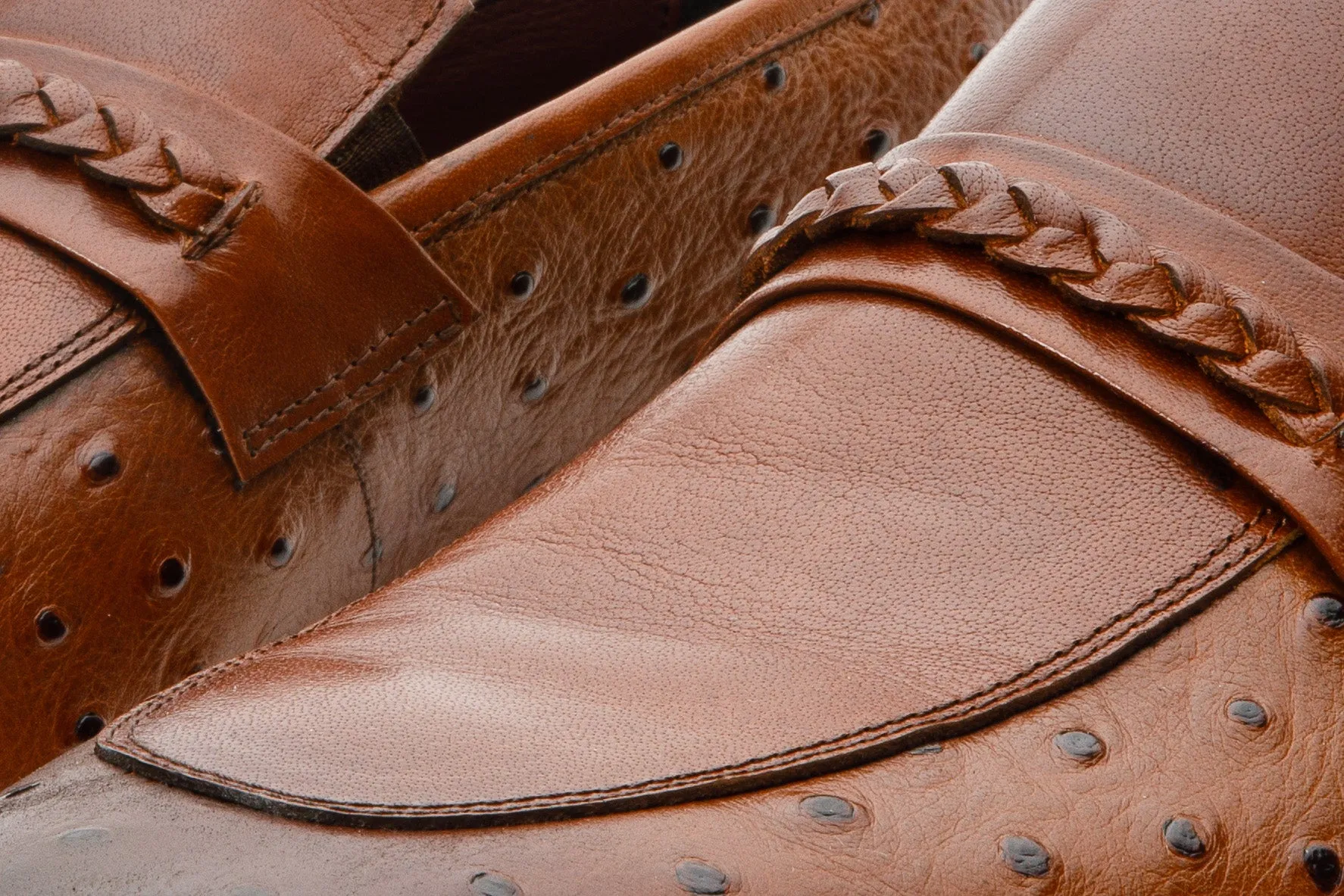 The Johannesburg Brown Leather Dress Loafer Men  Shoe ribbed