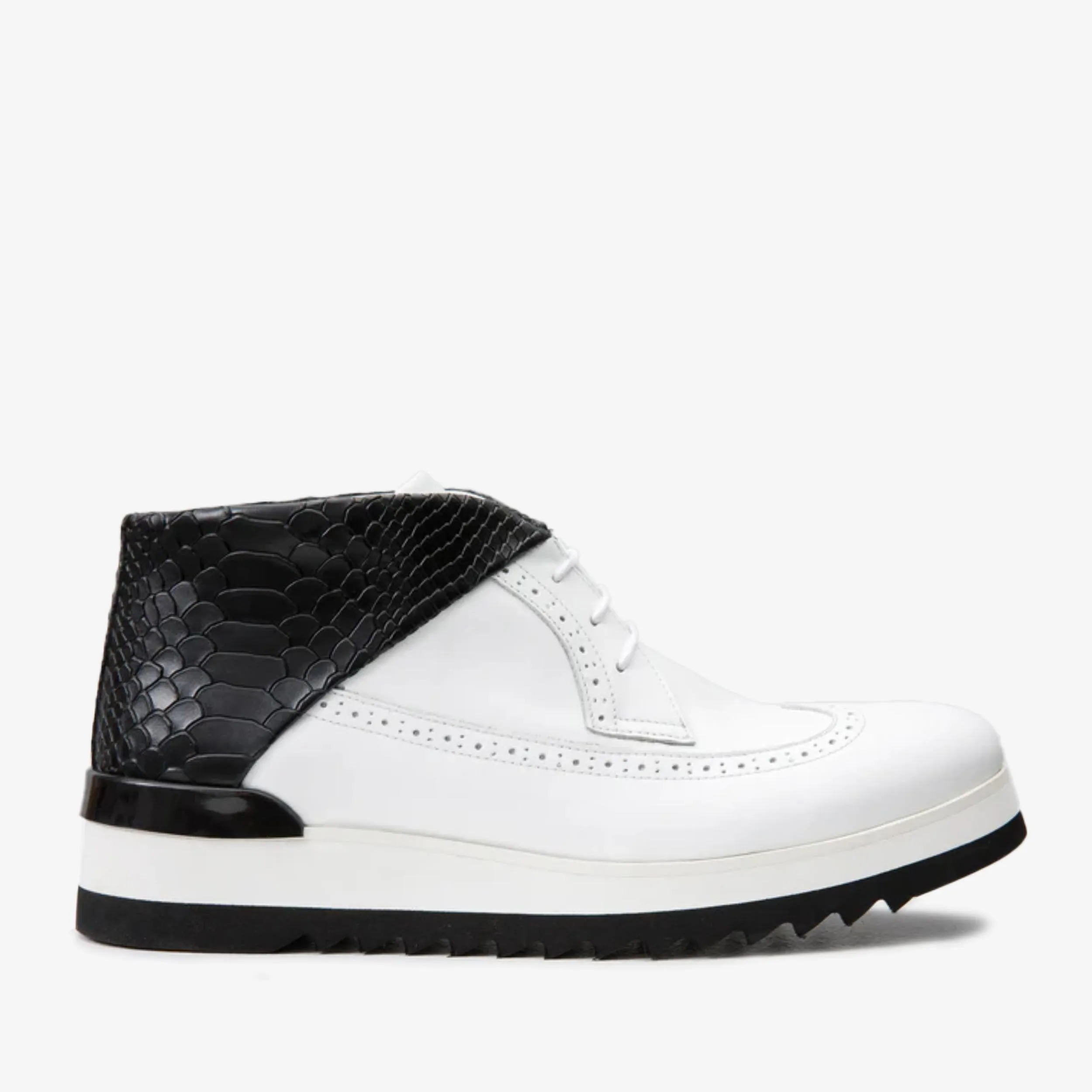 The Kagan White Wingtip Chukka Men Sneaker Boot Calm Tone Free Pace