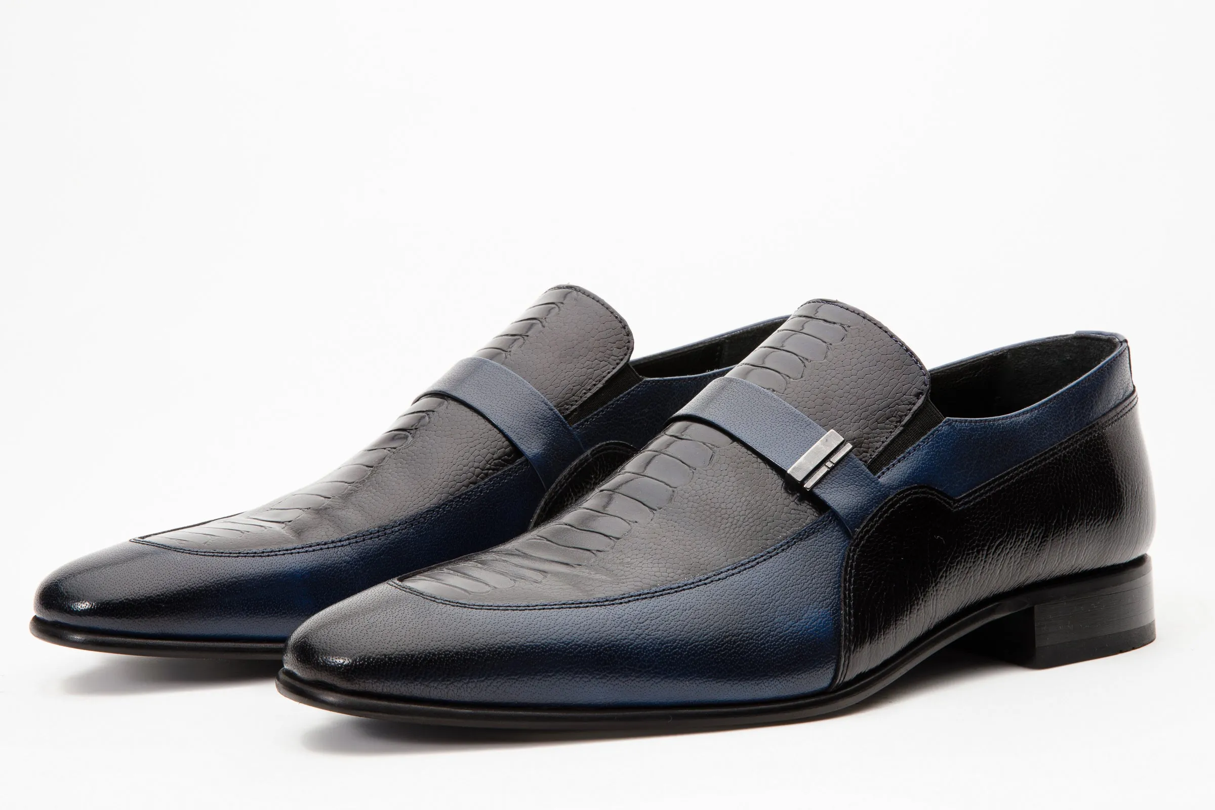 The Kazablanka Navy Leather Bit Loafer Men  Shoe Balance-Tech