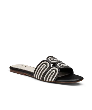 Soft Sandal Fit The Kiwi - Black Raffia