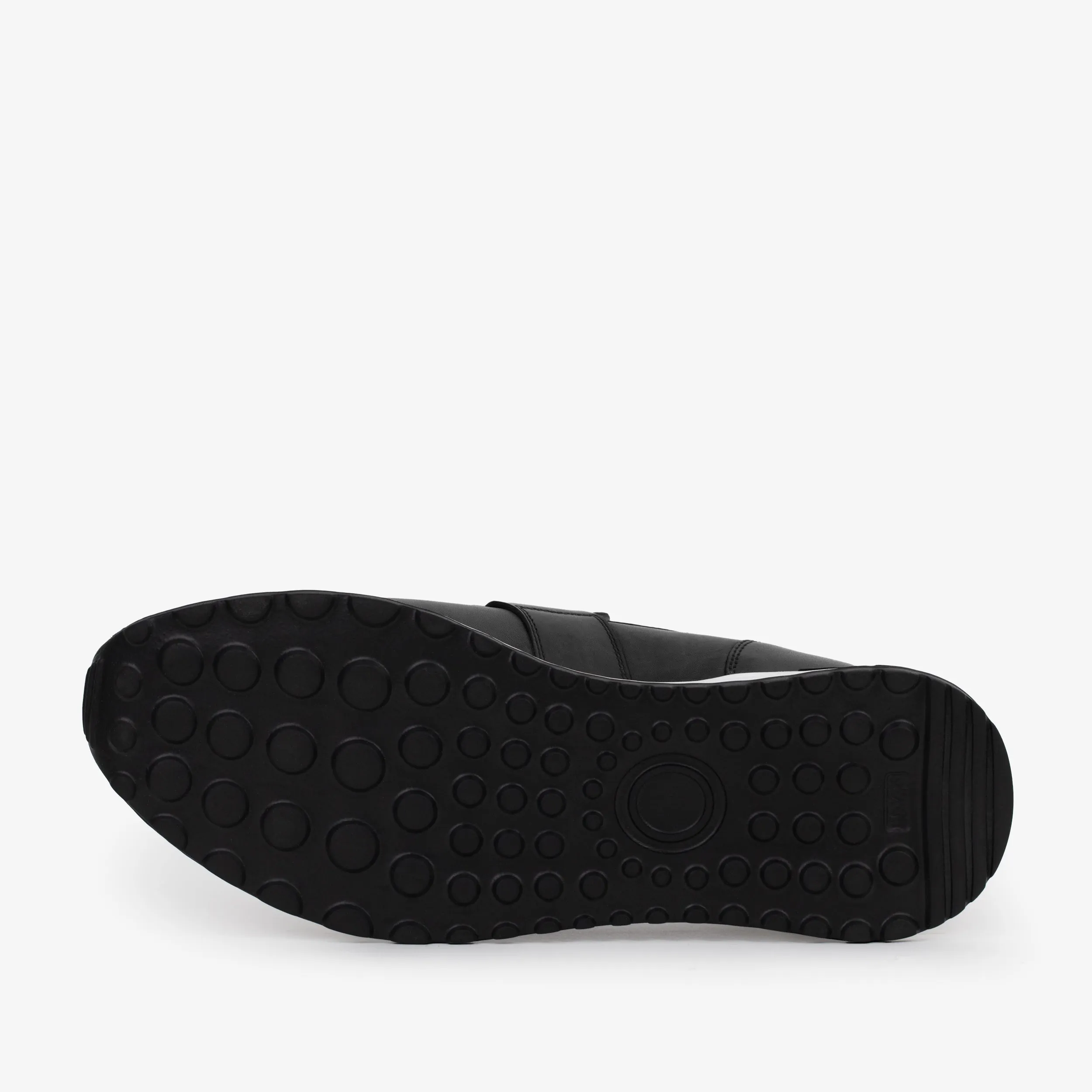 The Lara Black Leather Men Sneaker Breathable mesh