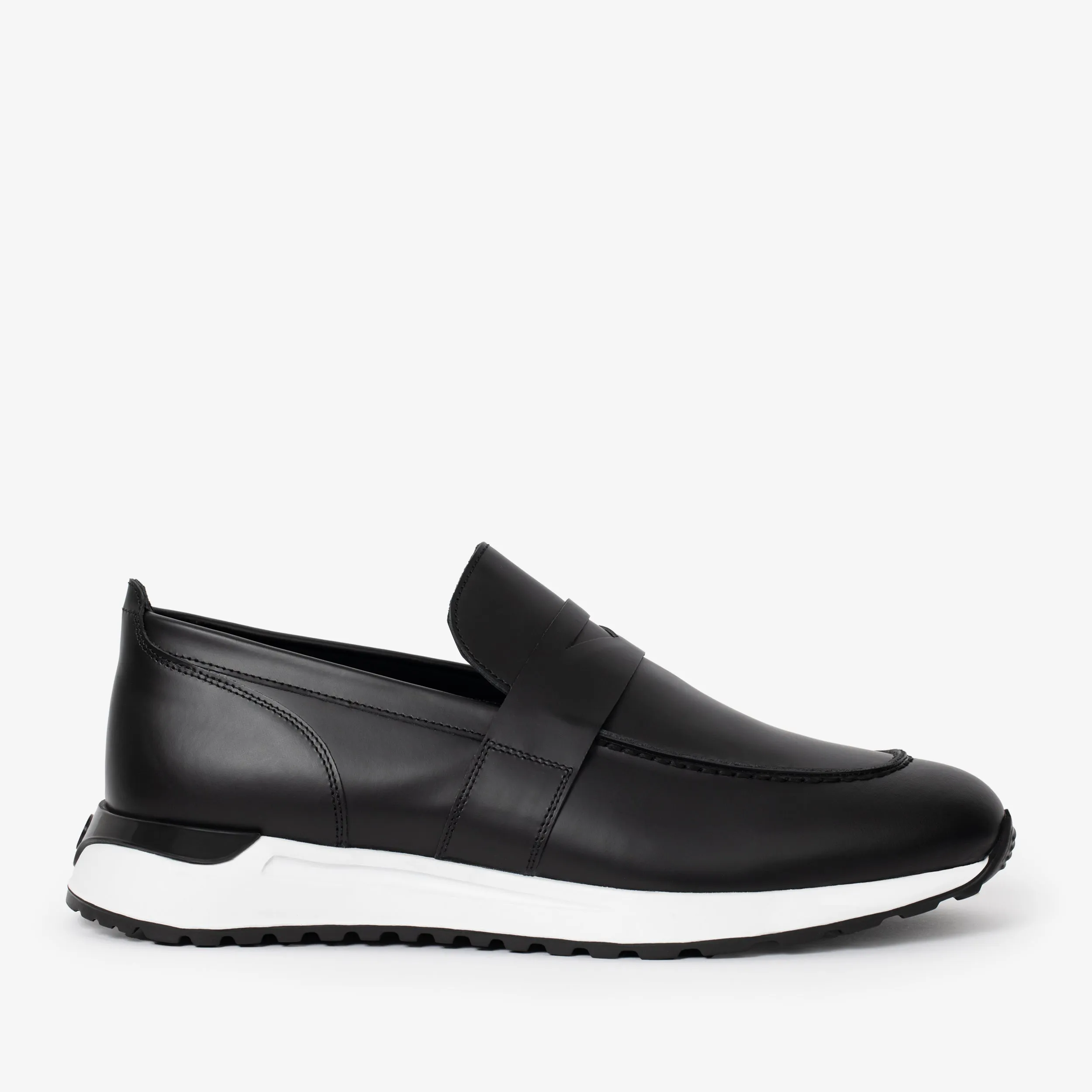 The Lara Black Leather Men Sneaker Soft Cushioning
