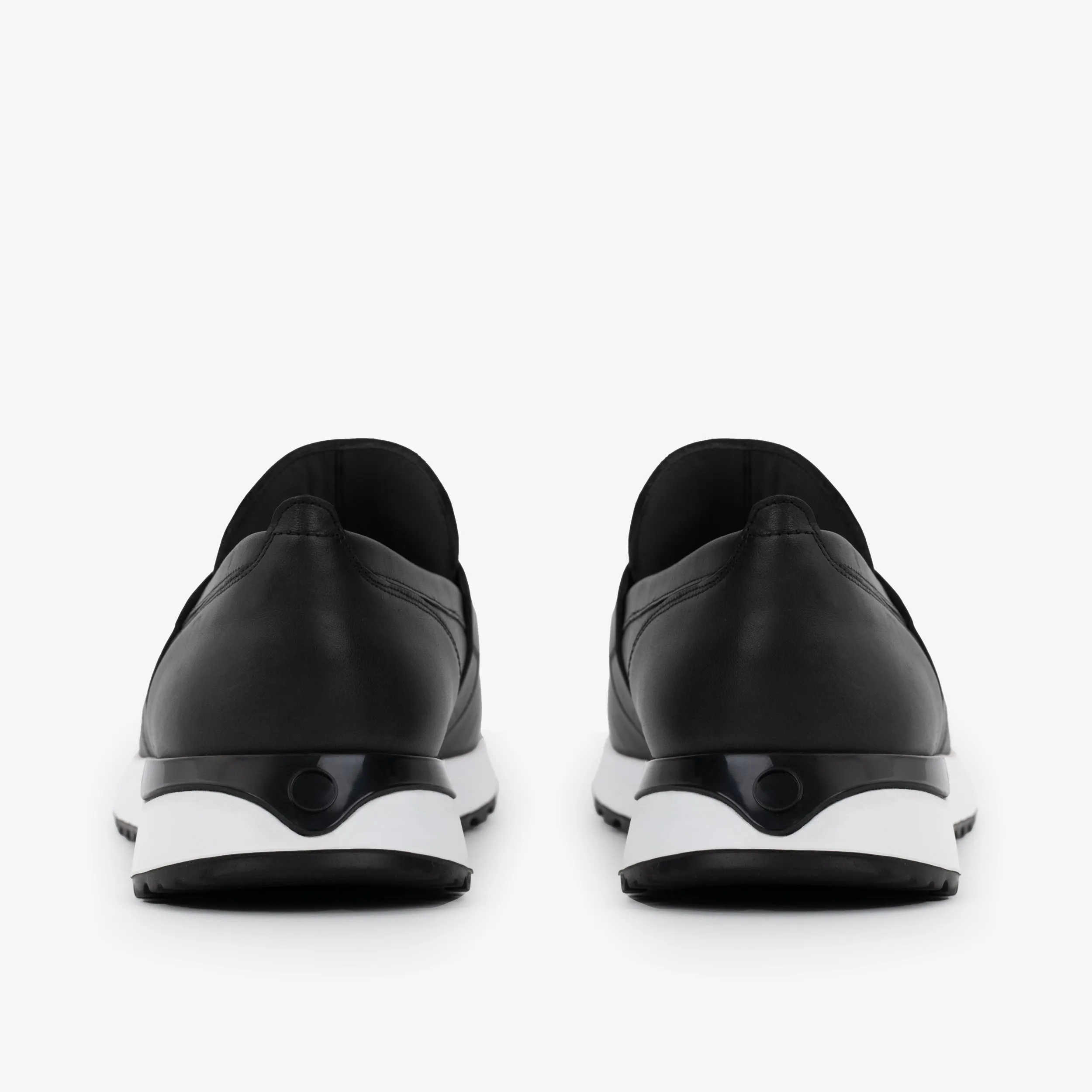The Lara Black Leather Men Sneaker Breathable mesh