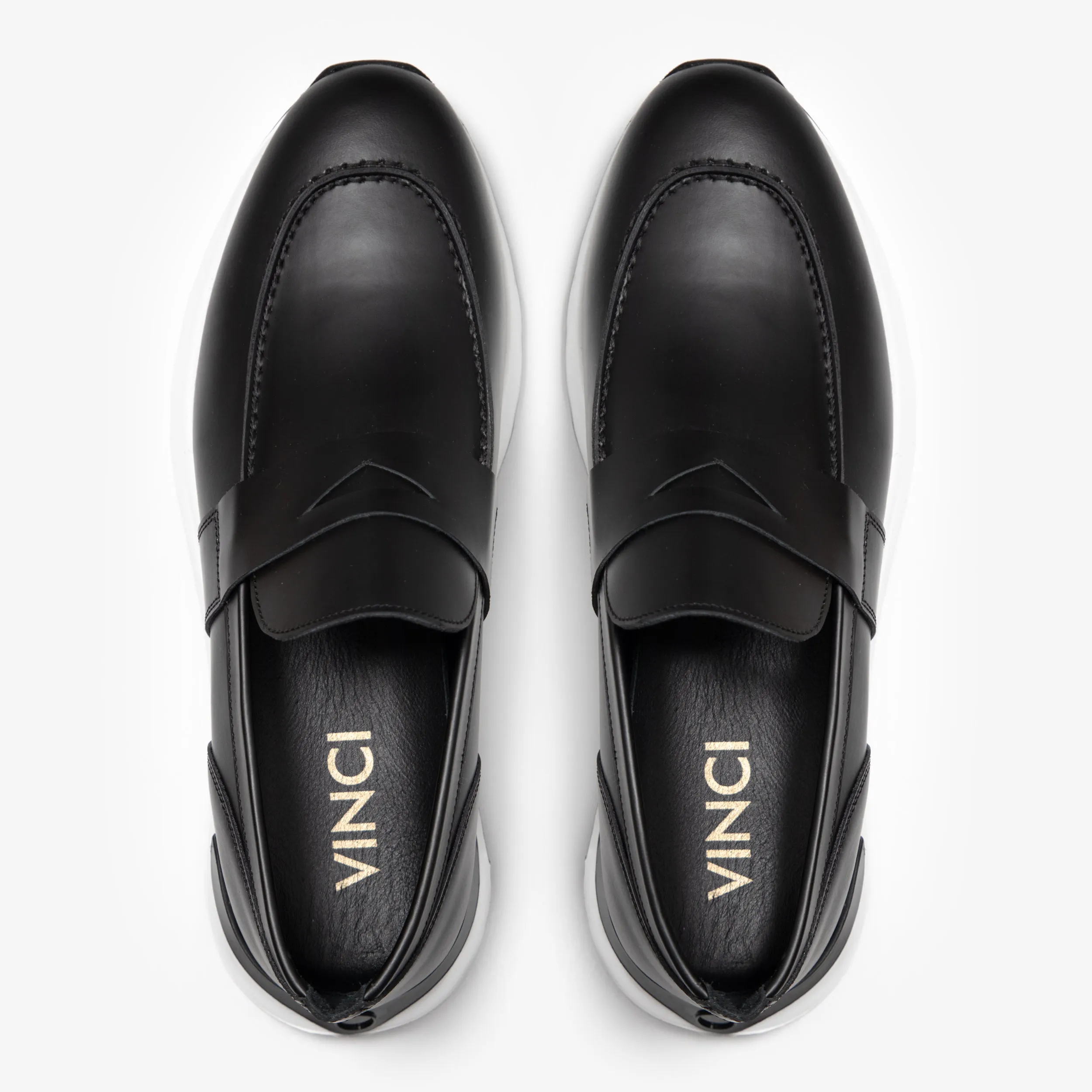 The Lara Black Leather Men Sneaker Breathable mesh