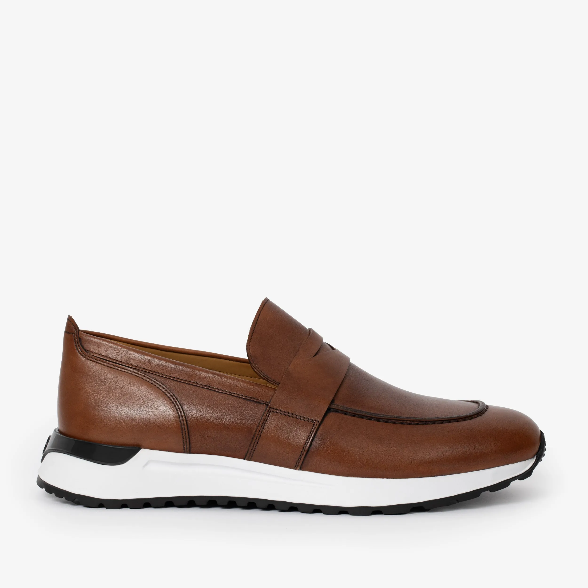 Neutral Base Curve Hug The Lara Tan Leather Men Sneaker