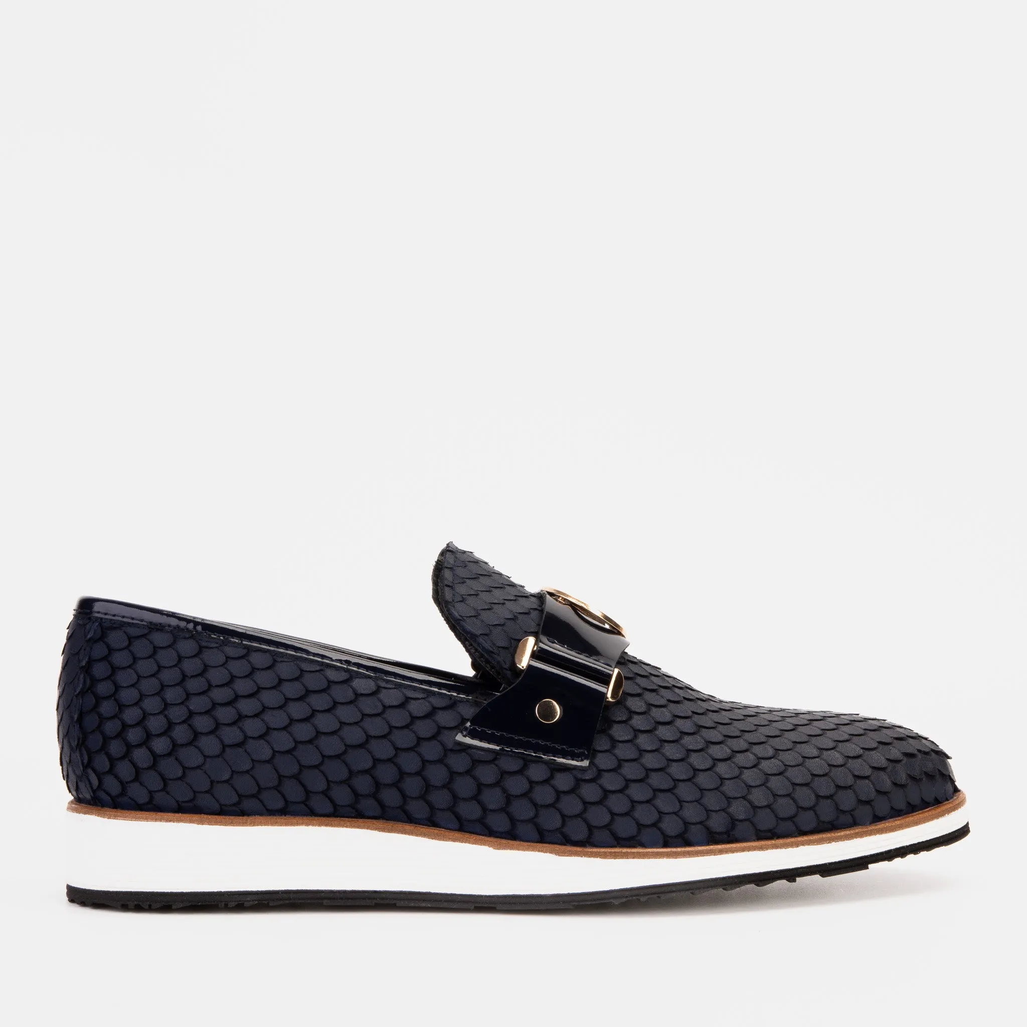 Ergonomic Design The Legacy Navy Blue Leather Men Casual Loafer Shoe