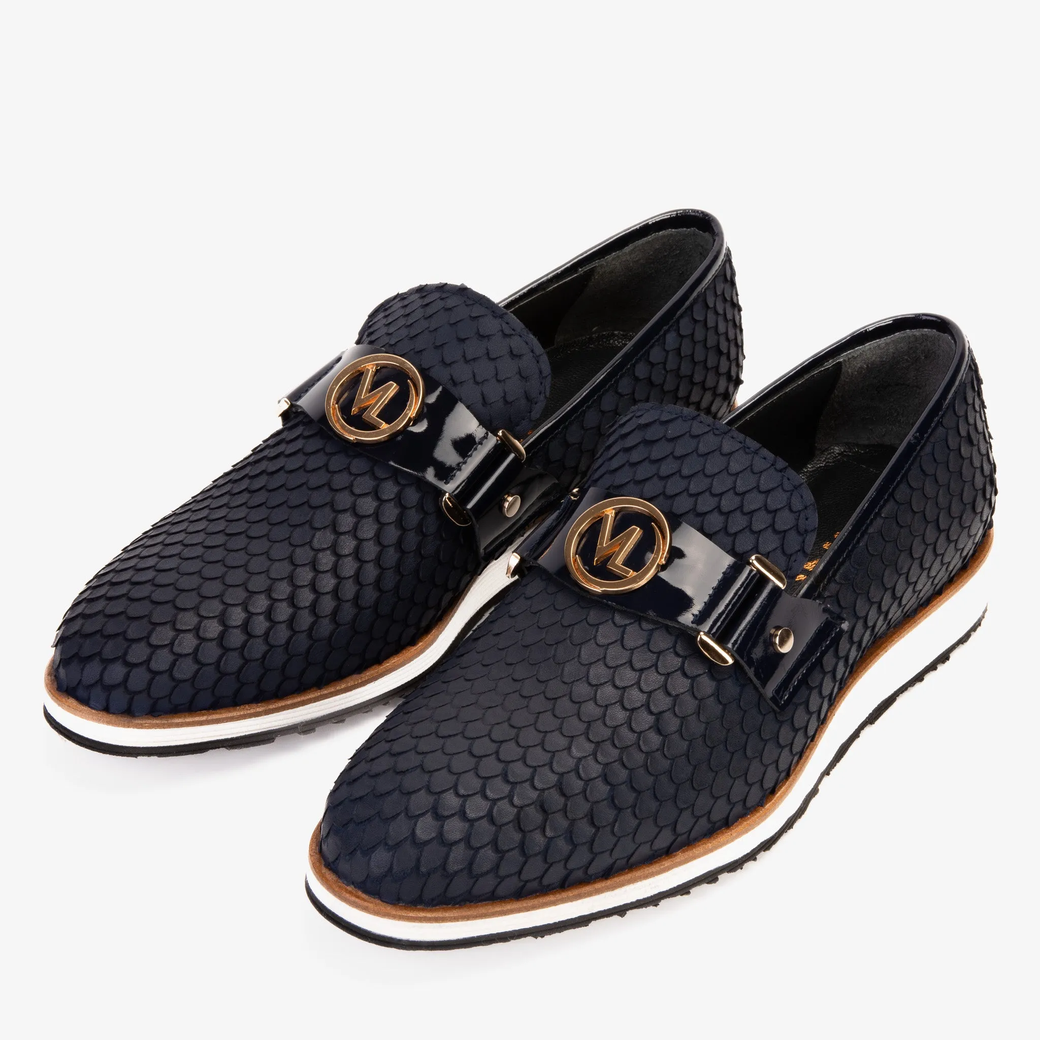 The Legacy Navy Blue Leather Men Casual Loafer Shoe Premium