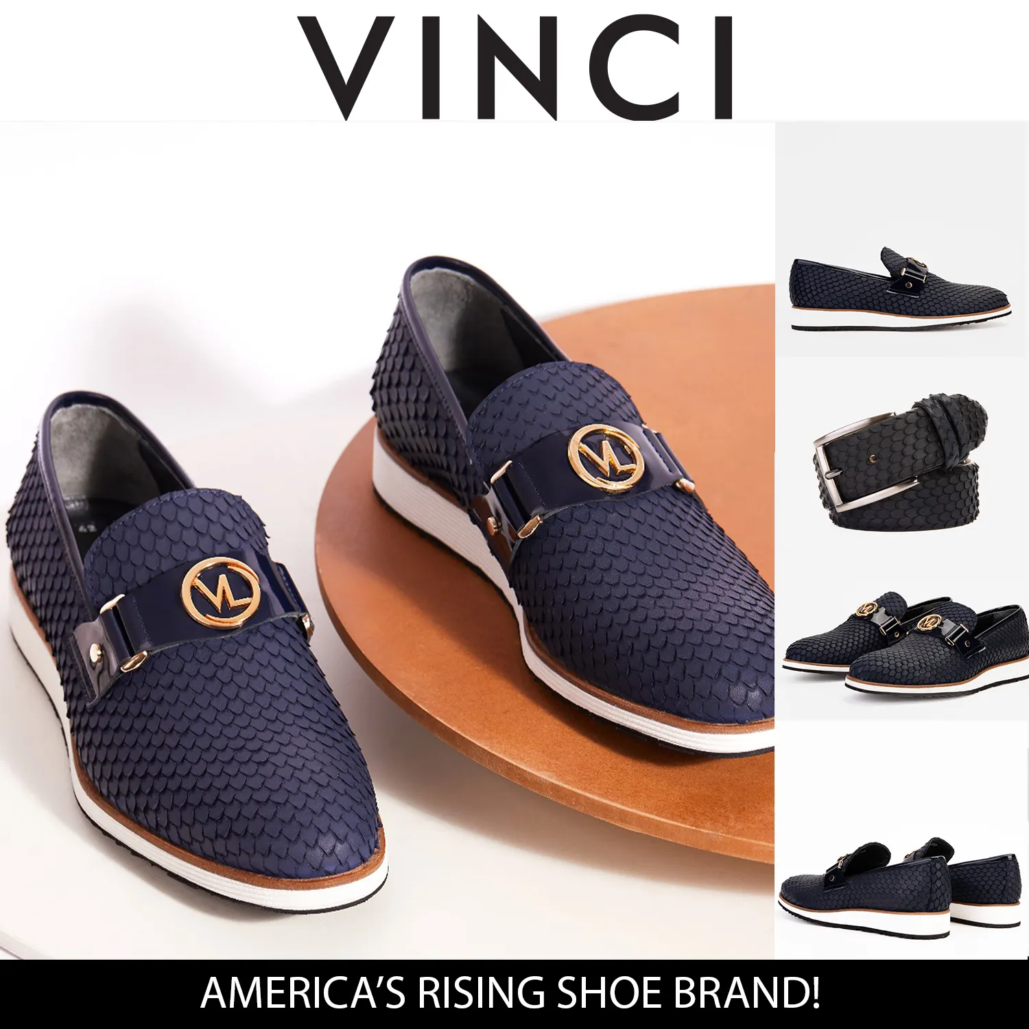 The Legacy Navy Blue Leather Men Casual Loafer Shoe Premium