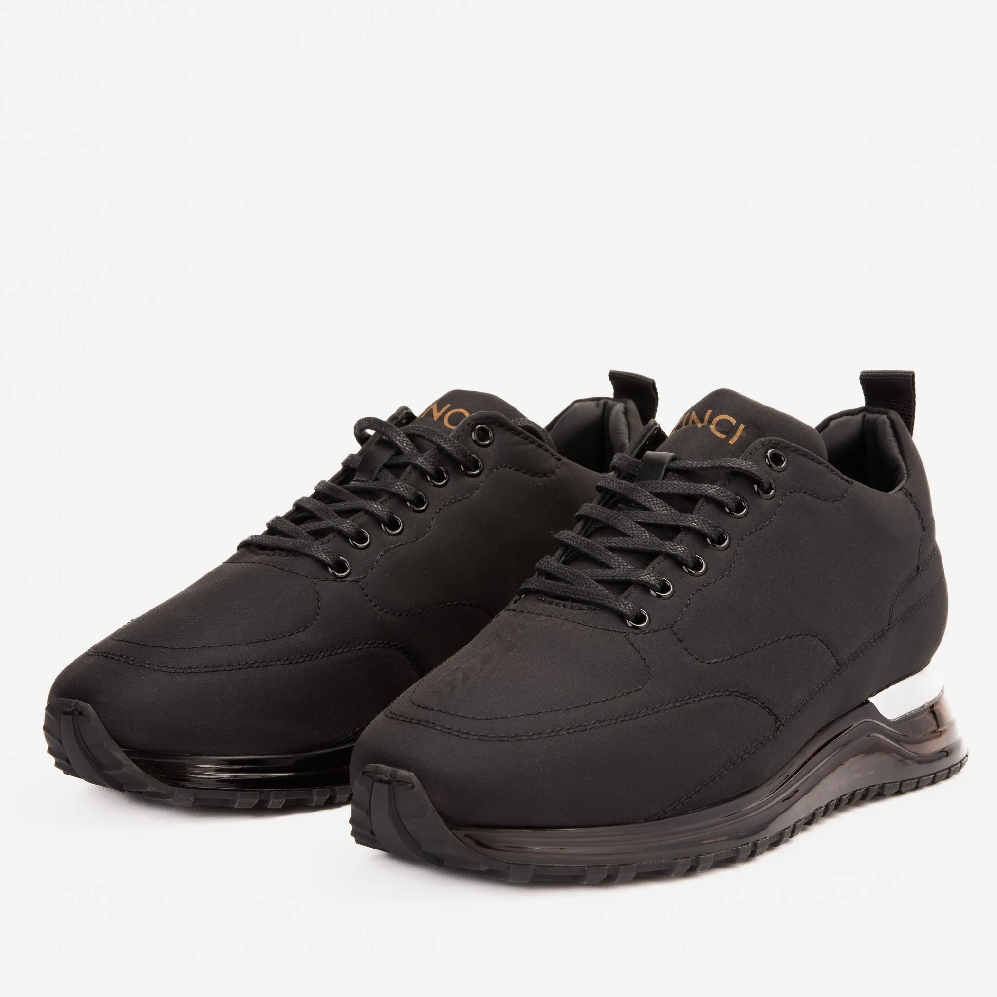 The Lexington Black Leather Men Sneaker Skate-Style