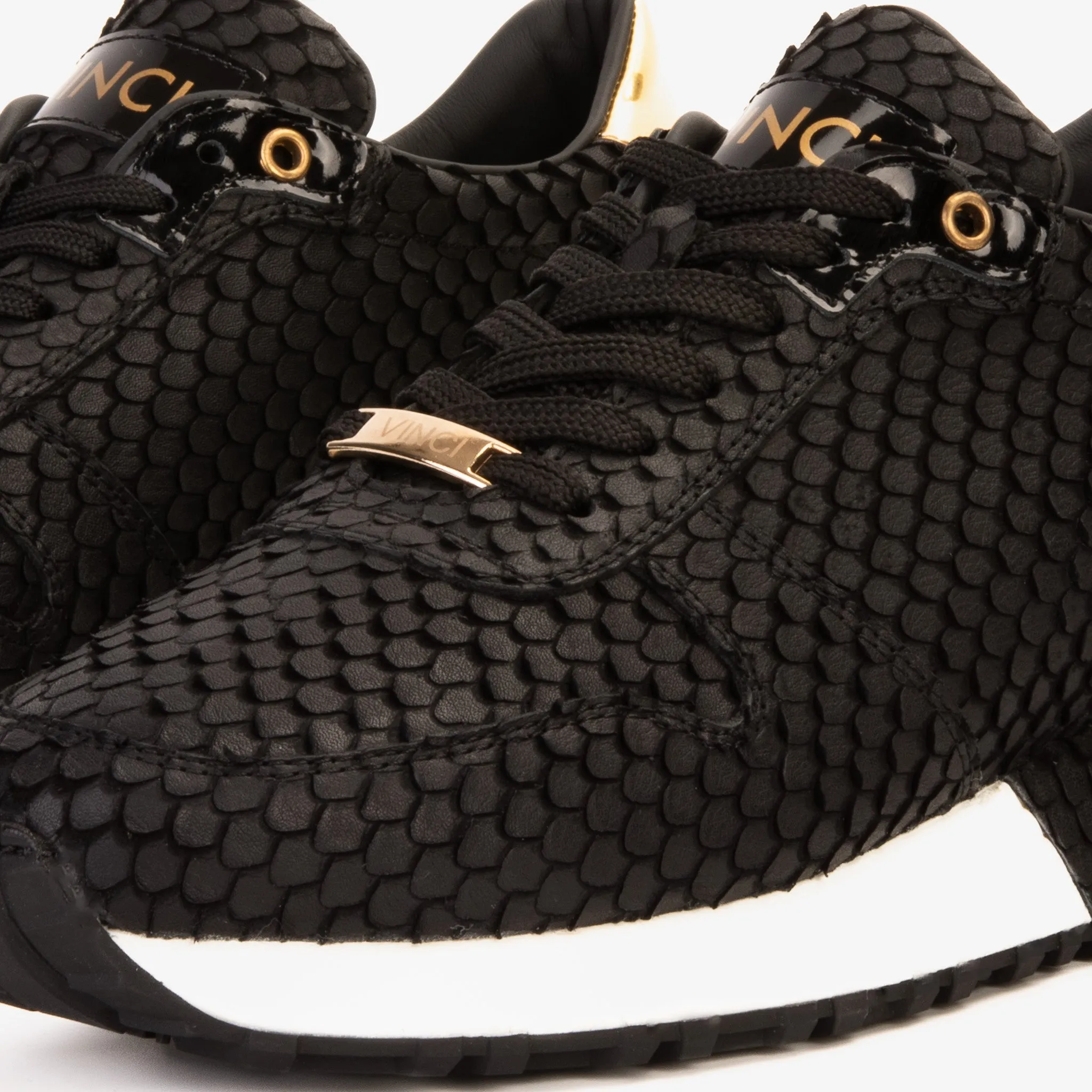 The Majesty Black & Gold Leather Men Sneaker Light-Core