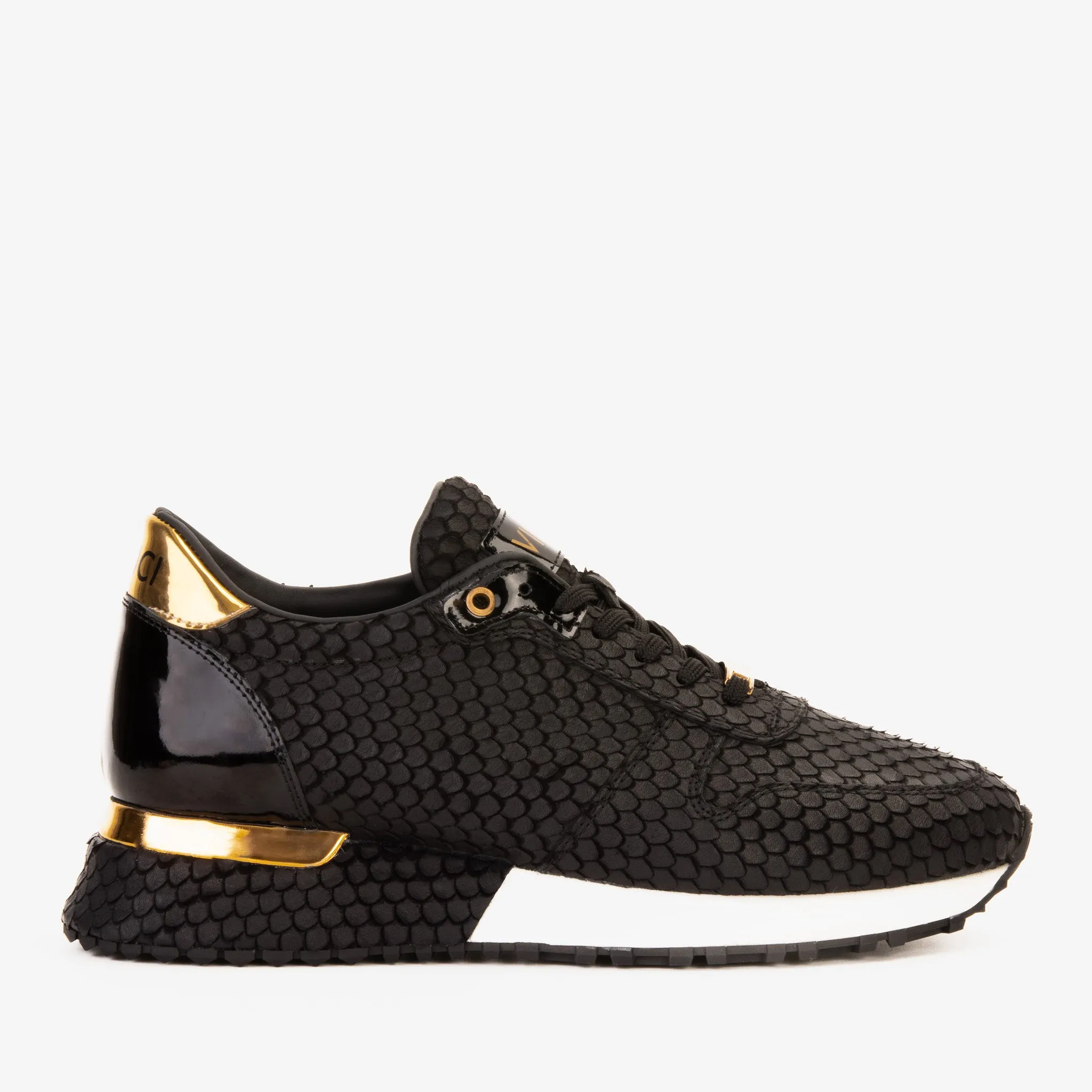 The Majesty Black & Gold Leather Men Sneaker ergonomic