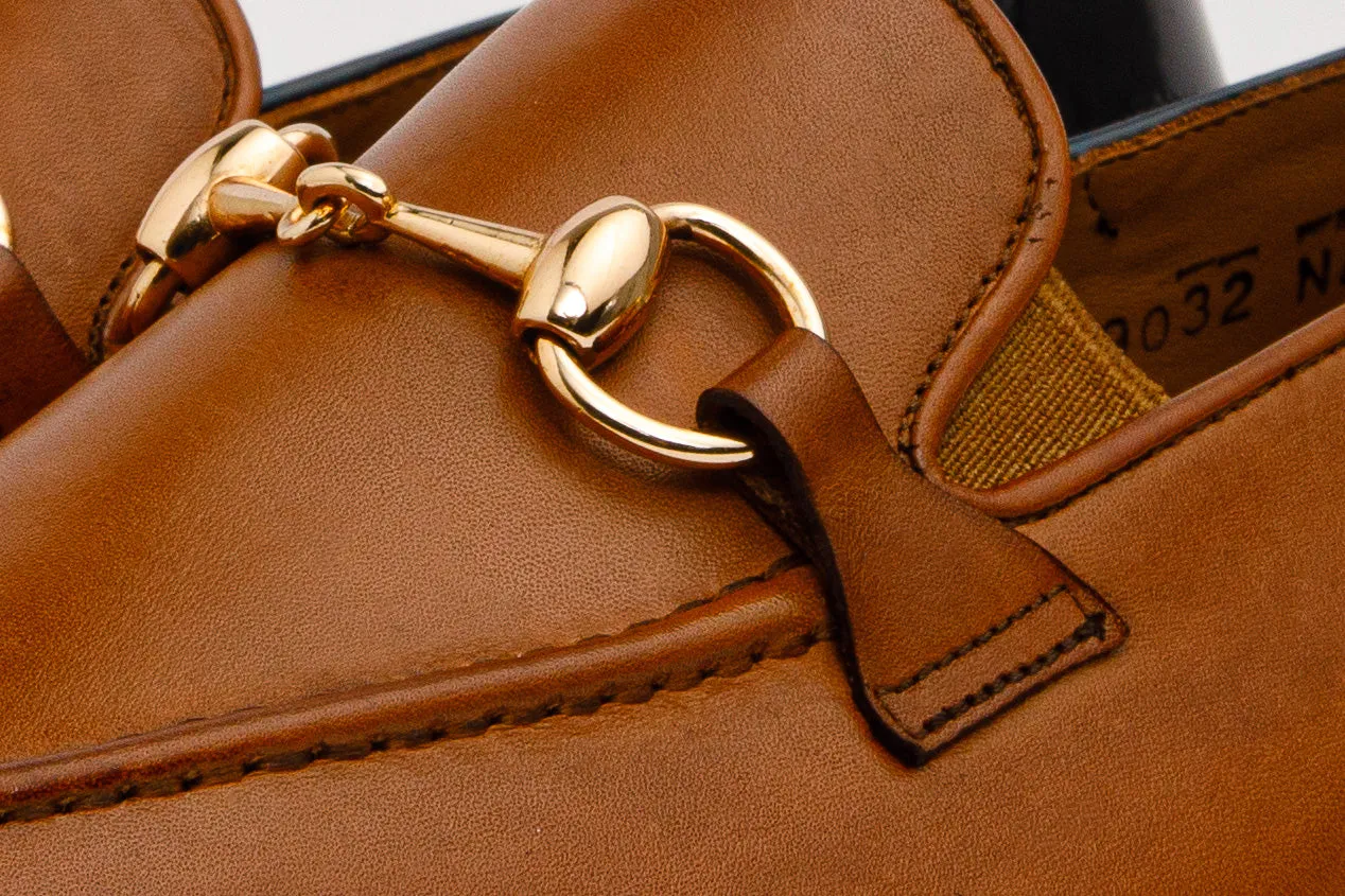 The Maratea Brown Leather shoe Bit Loafer Men Shoe Skin-safe