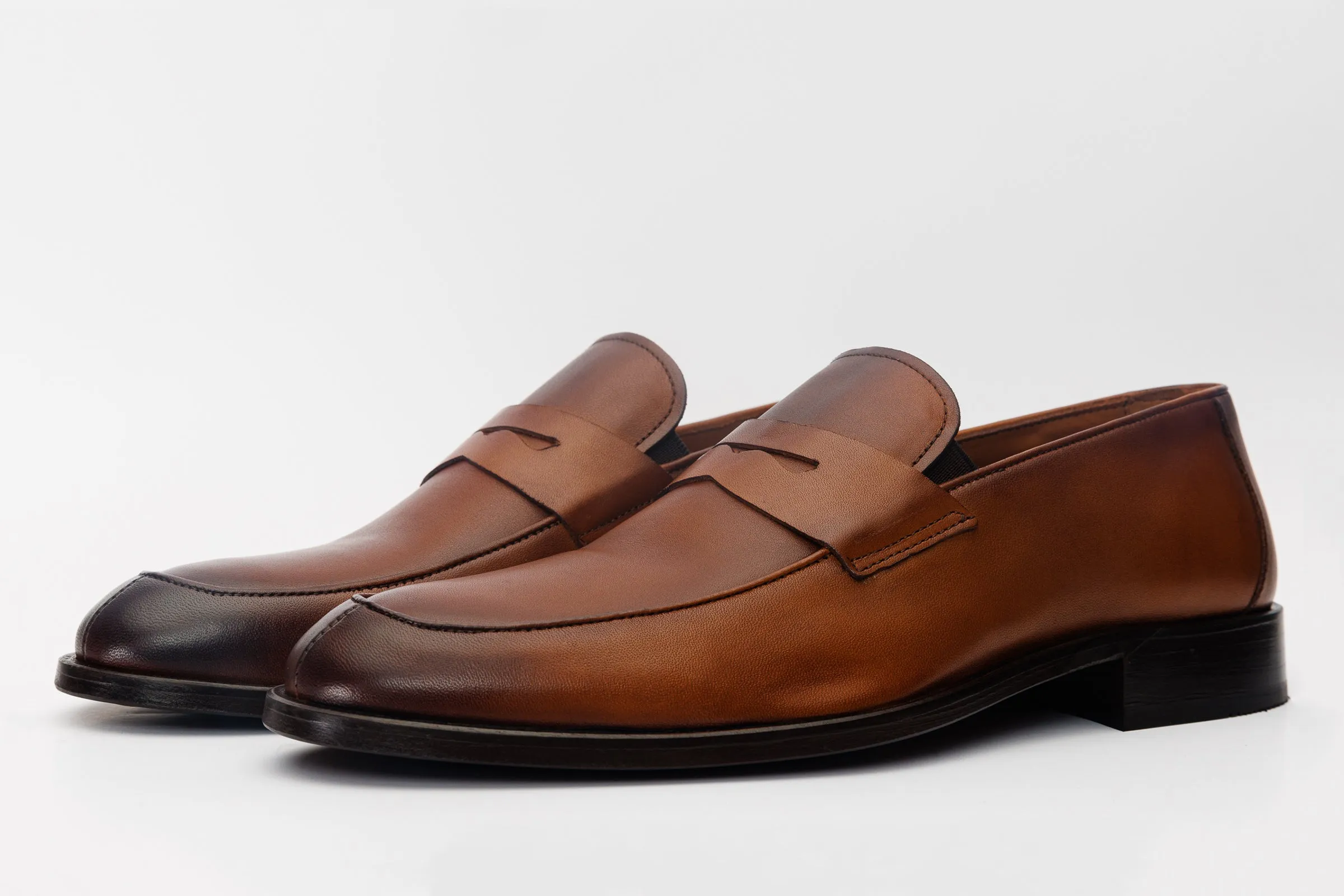 The Marinka Tan Leather Shoe Penny Loafer Men Shoe Flex-Move