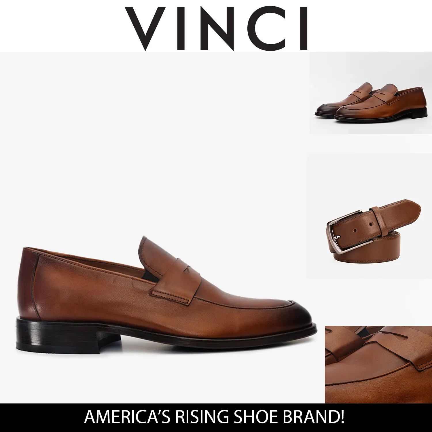 The Marinka Tan Leather Shoe Penny Loafer Men Shoe Flex-Move