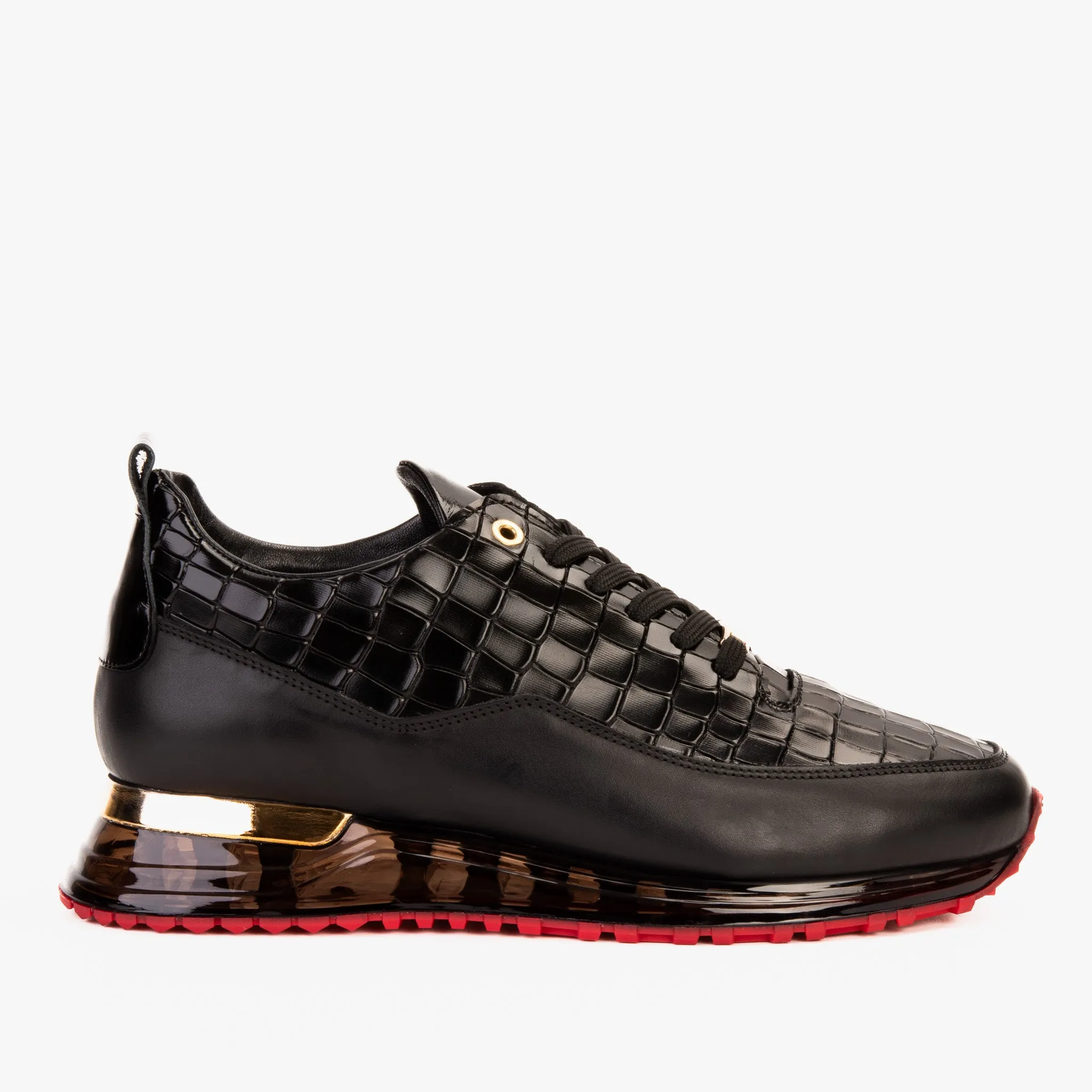 Soft Land Road grip The Marseille Black Leather Men Sneaker