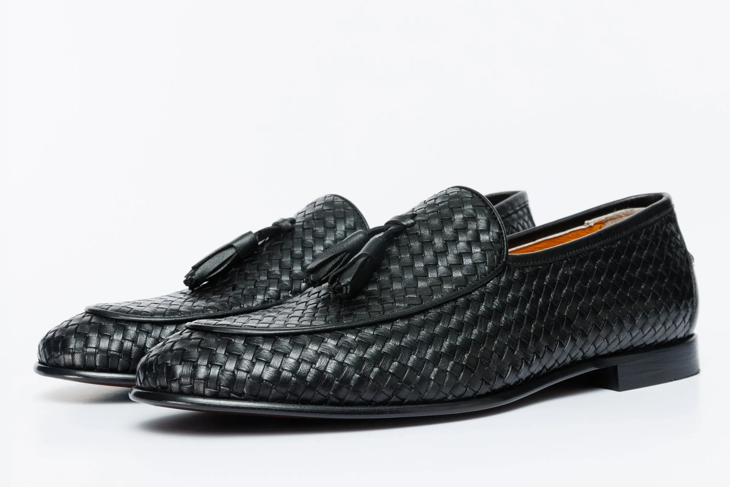 The Mclean Shoe Black Leather Woven Tassel Loafer Men  Shoe Agility-Boost