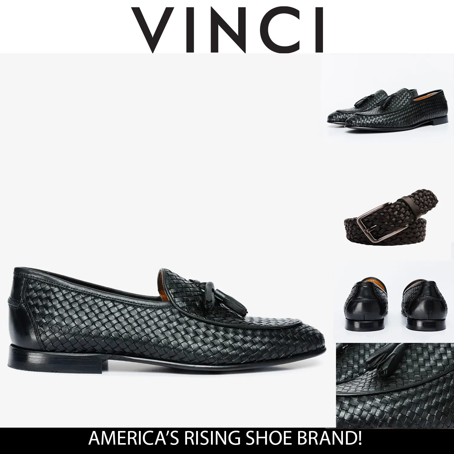 The Mclean Shoe Black Leather Woven Tassel Loafer Men  Shoe Agility-Boost