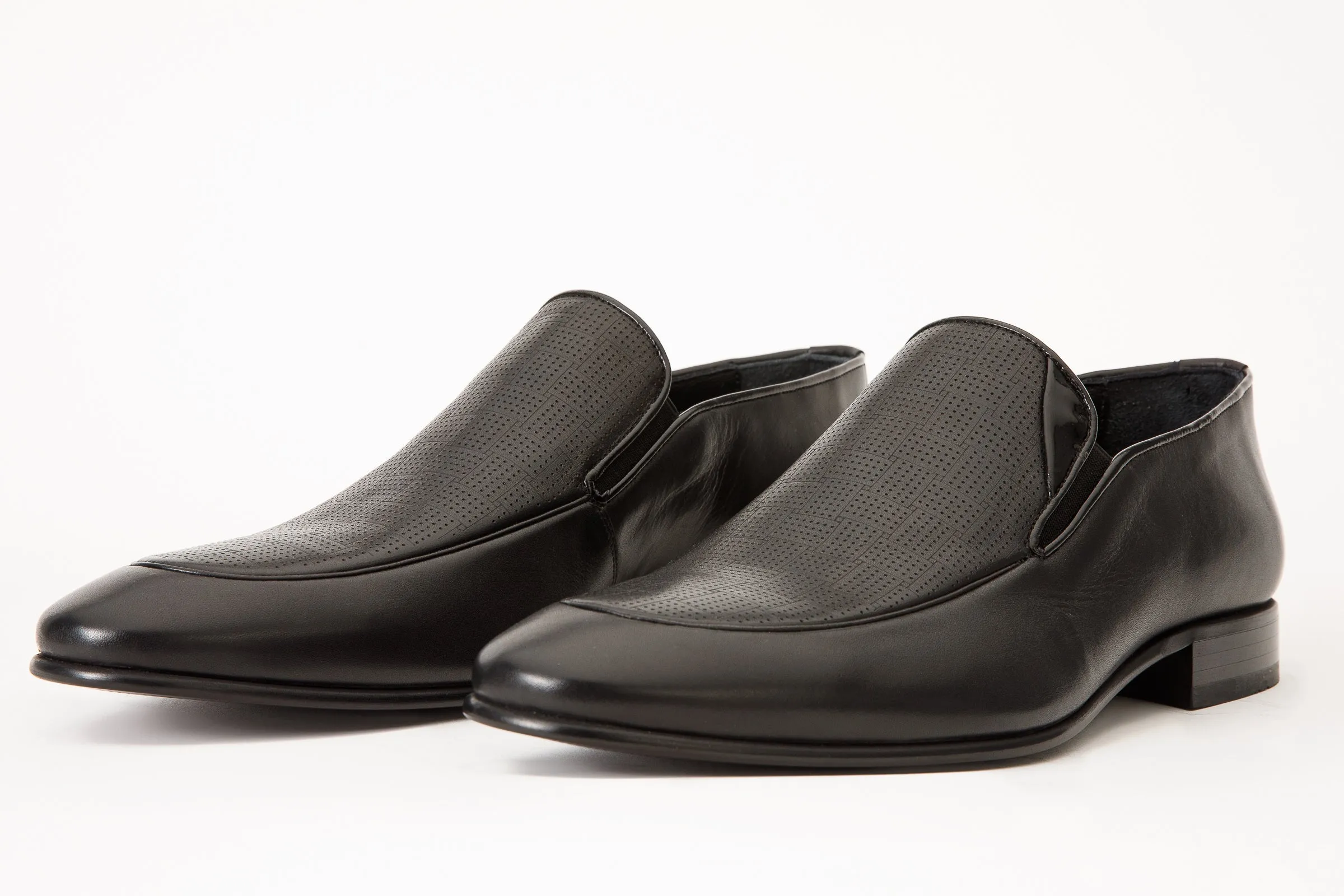 The Migues Black Leather Loafer Men Shoe Dual-Band