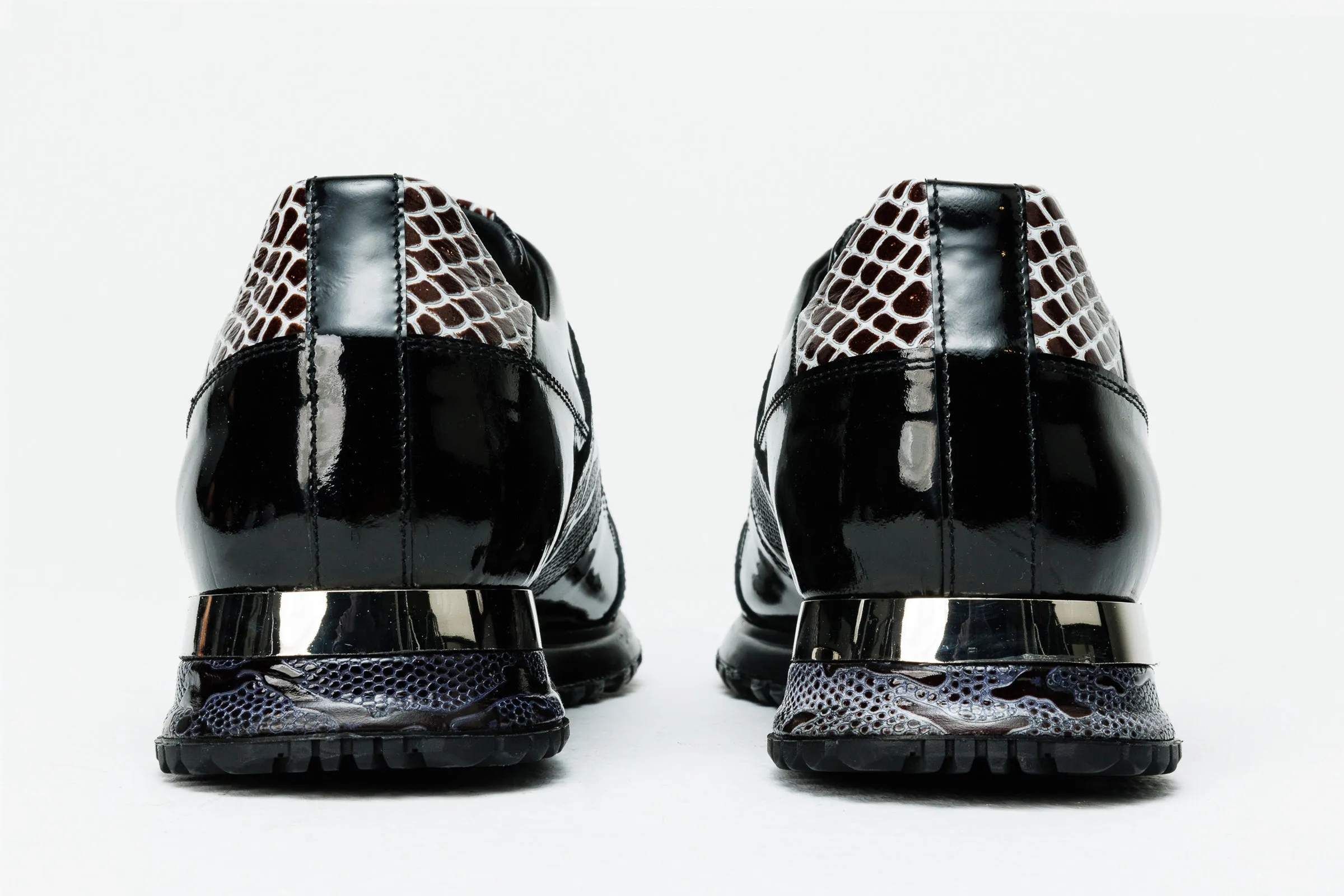 The Milano Snk Black & White Leather Men Sneaker Cool-Tone