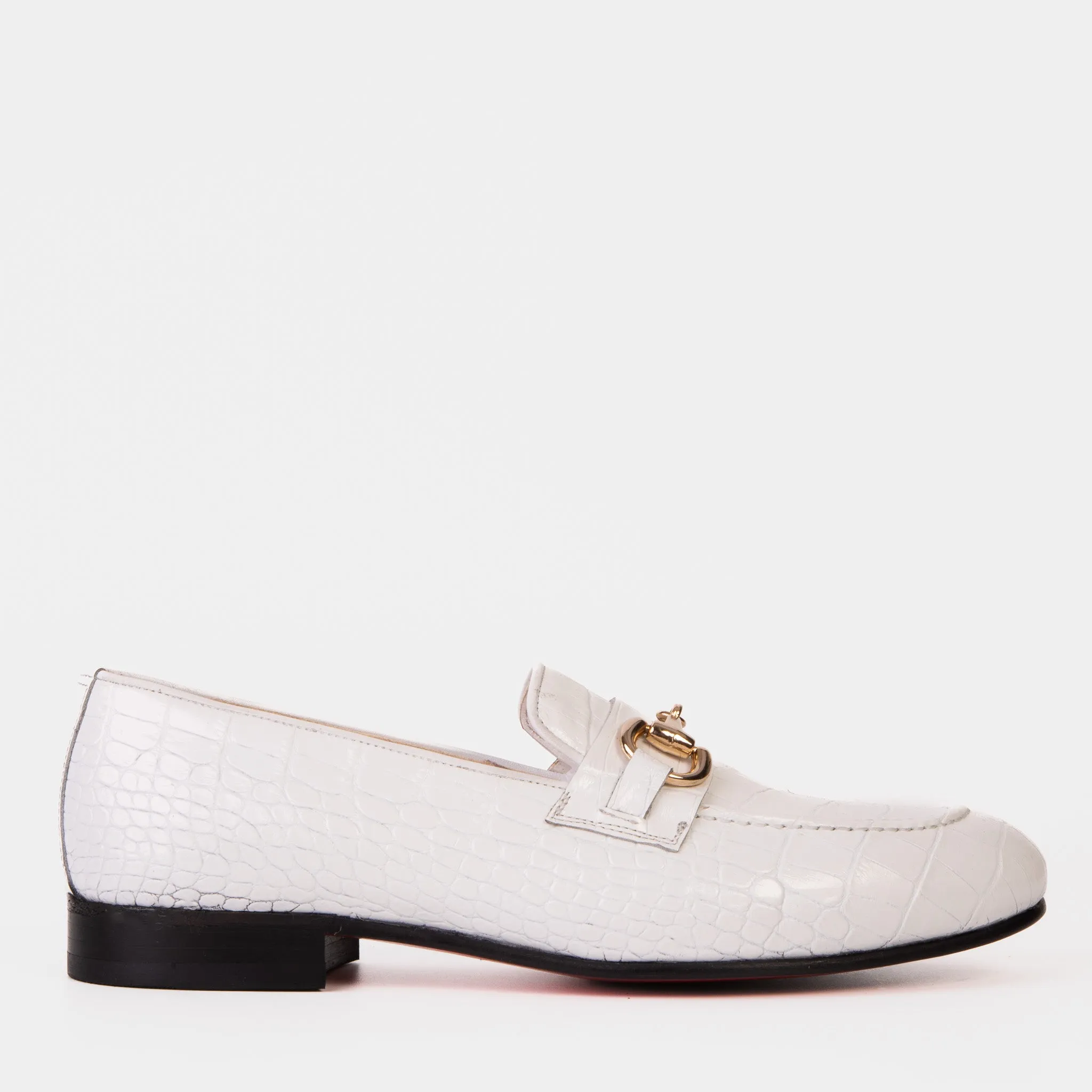 Synthetic The Monaco White Leather Men Shoe Bit Loafer