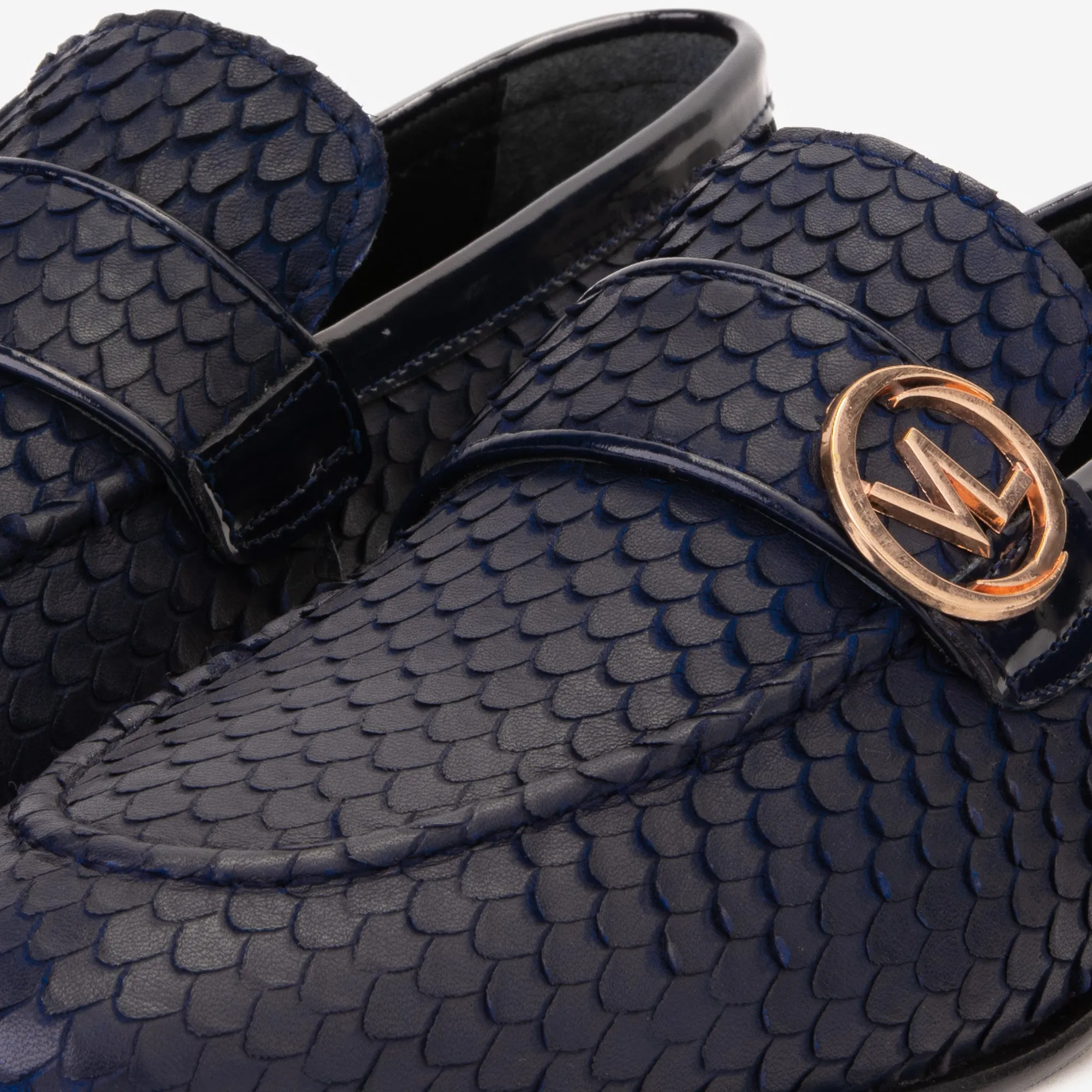 The Monarch Navy Blue Leather Men Dress Shoe Agile-Step