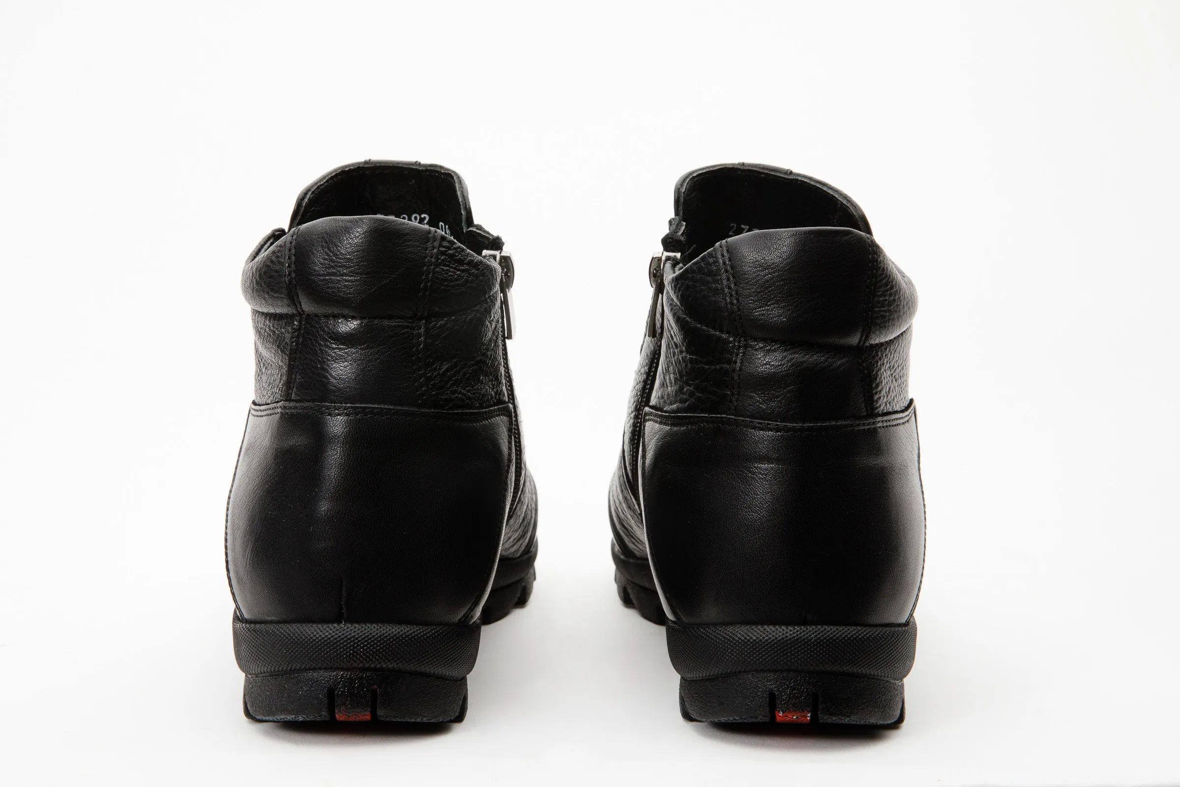 The Montreal Black Leather Casual Zip-Up Ankle Men Boot Hiking
