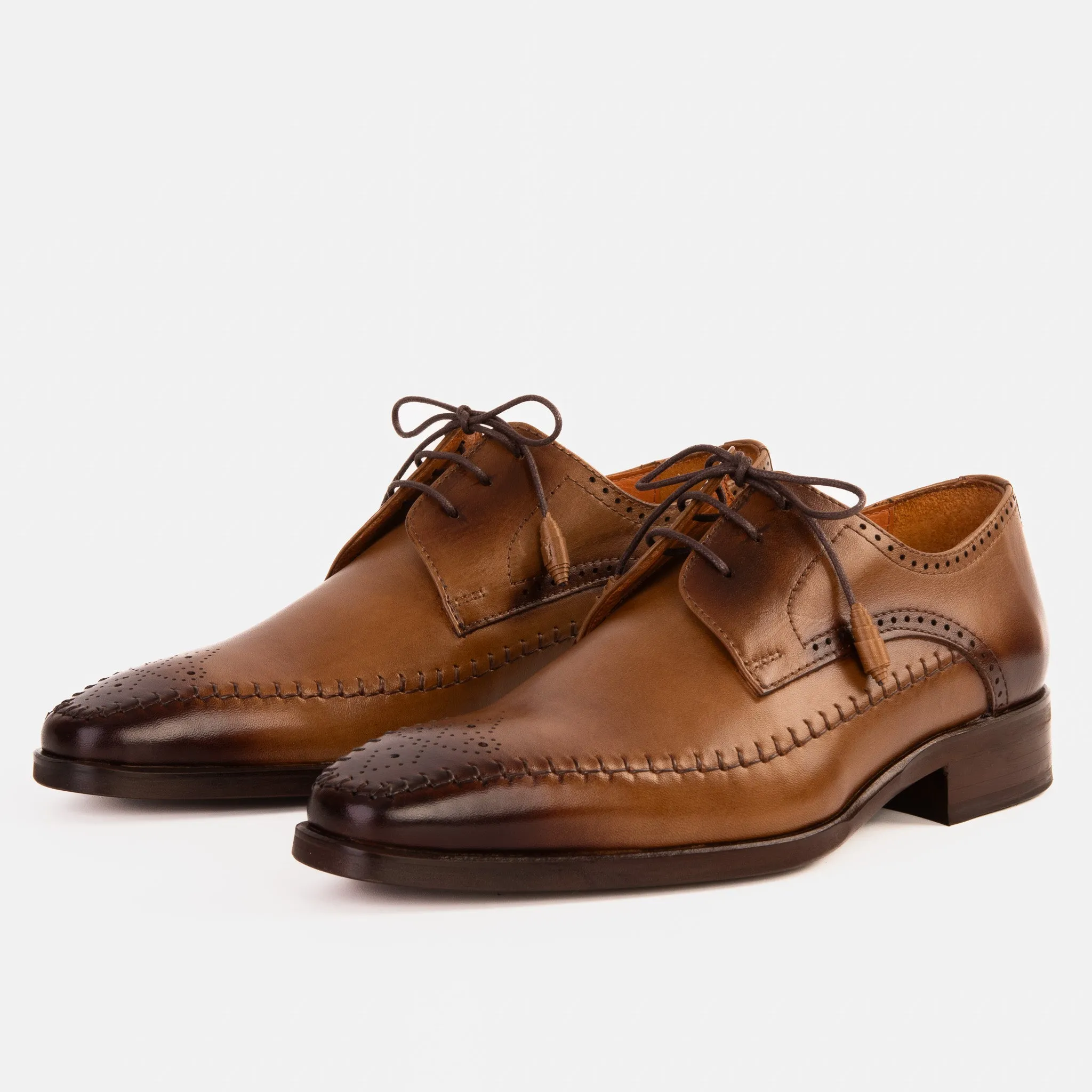 The Moon Tan Leather Derby Men Shoe Cold-Shield