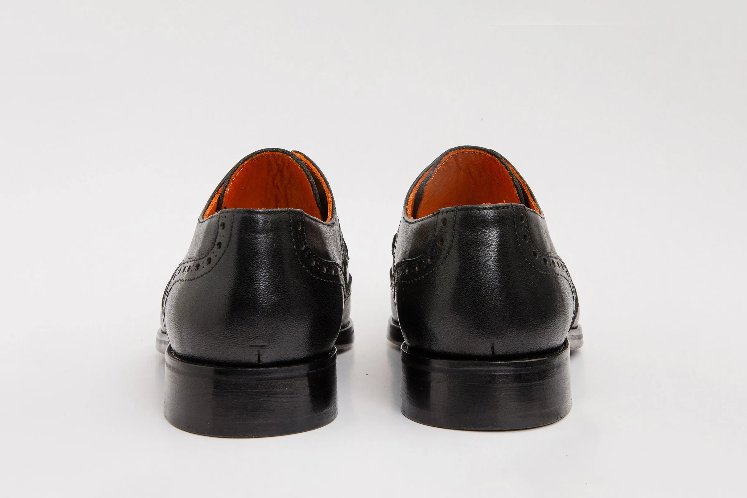 The Neiva Black & White Wingtip Semi Brogue Derby Men Shoe Stone-Accent