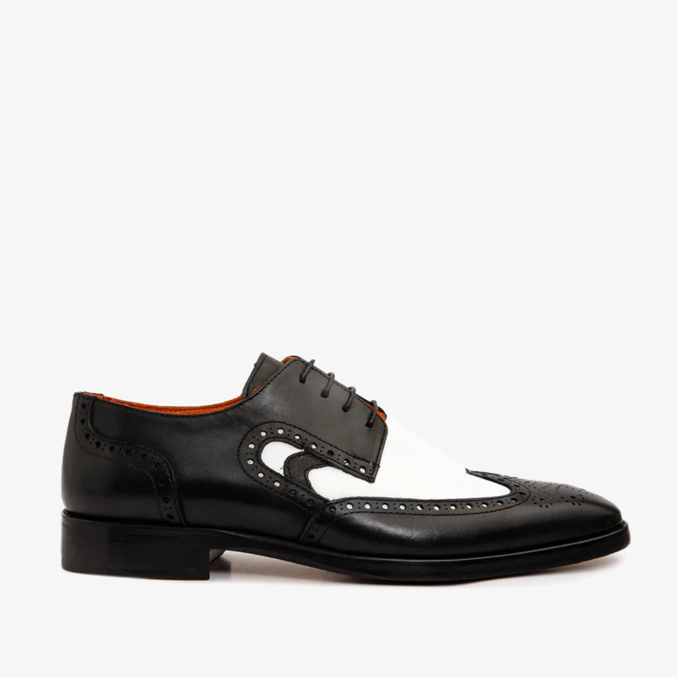 The Neiva Black & White Wingtip Semi Brogue Derby Men Shoe Nature Walk Step Ahead