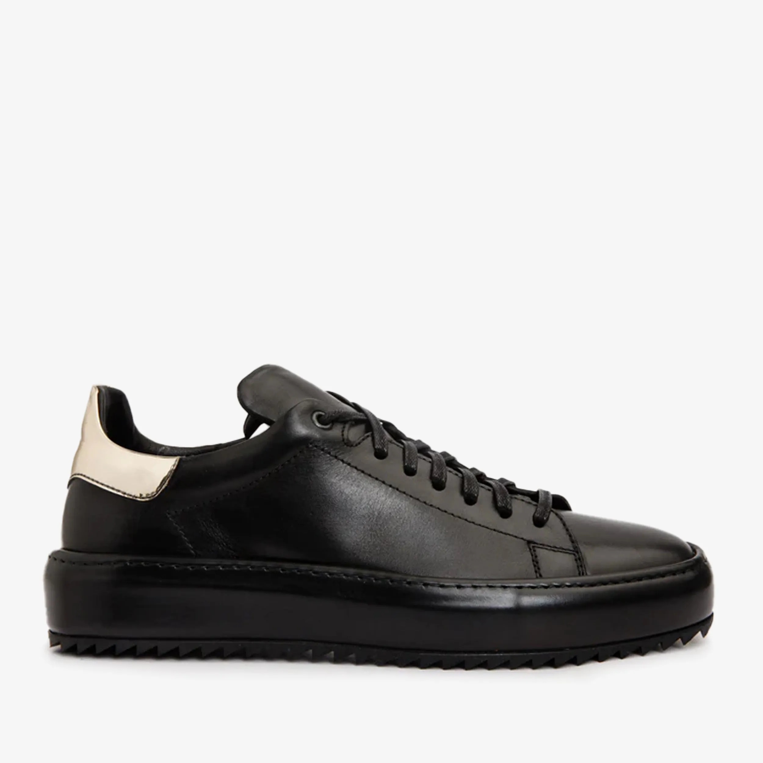 Durable Calm Mood The Noble Black Leather Men Sneaker