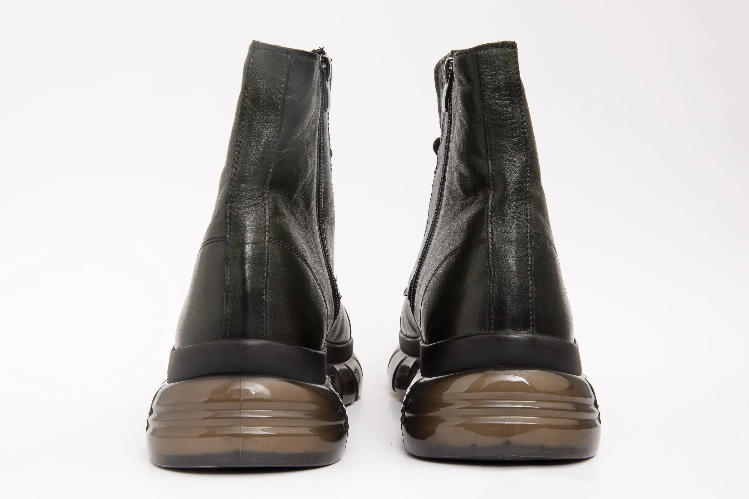 The Ottova Green Leather Lace-Up Sneaker Men Boot with a Zipper Propel-Tech