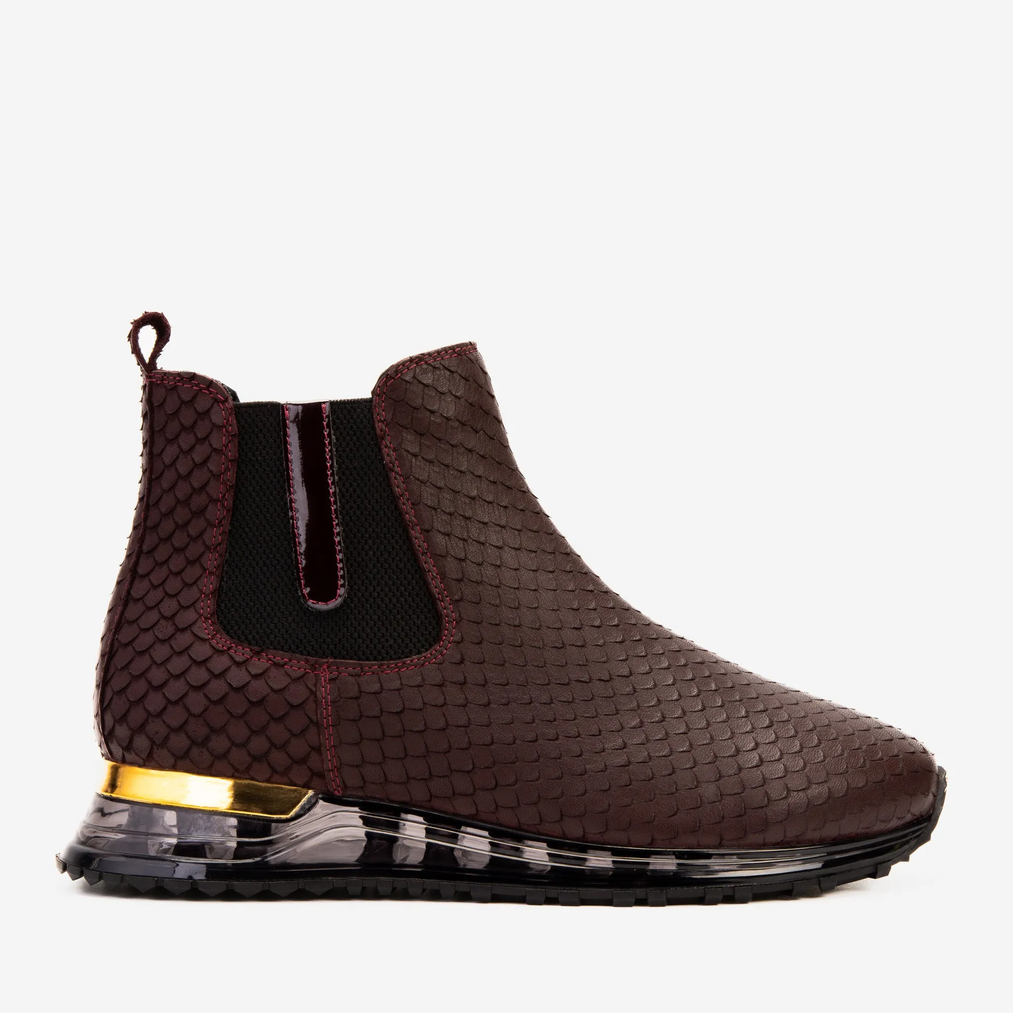 The Panther Burgundy Leather Men Chelsea Boot Street Run