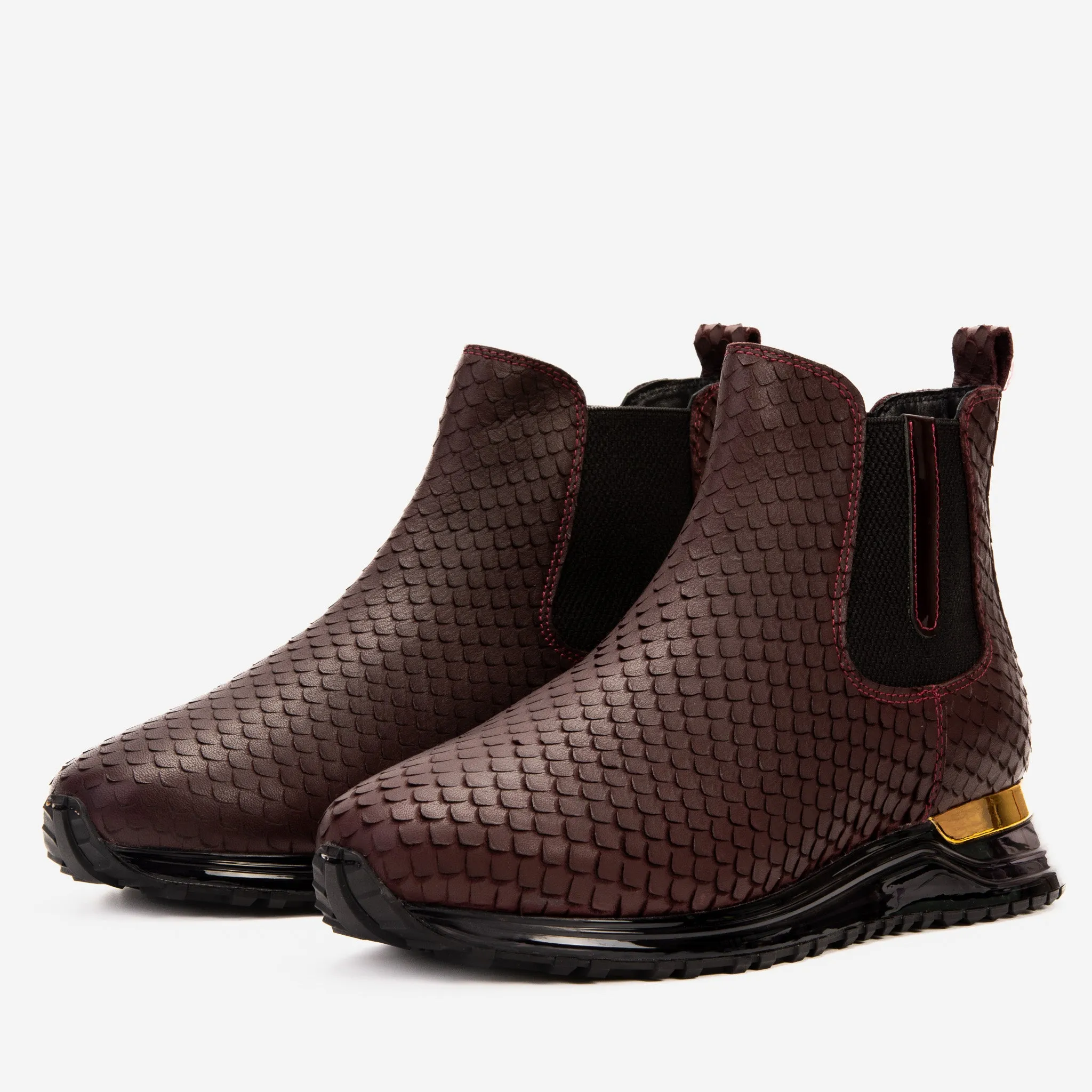 The Panther Burgundy Leather Men Chelsea Boot Daily-Fit