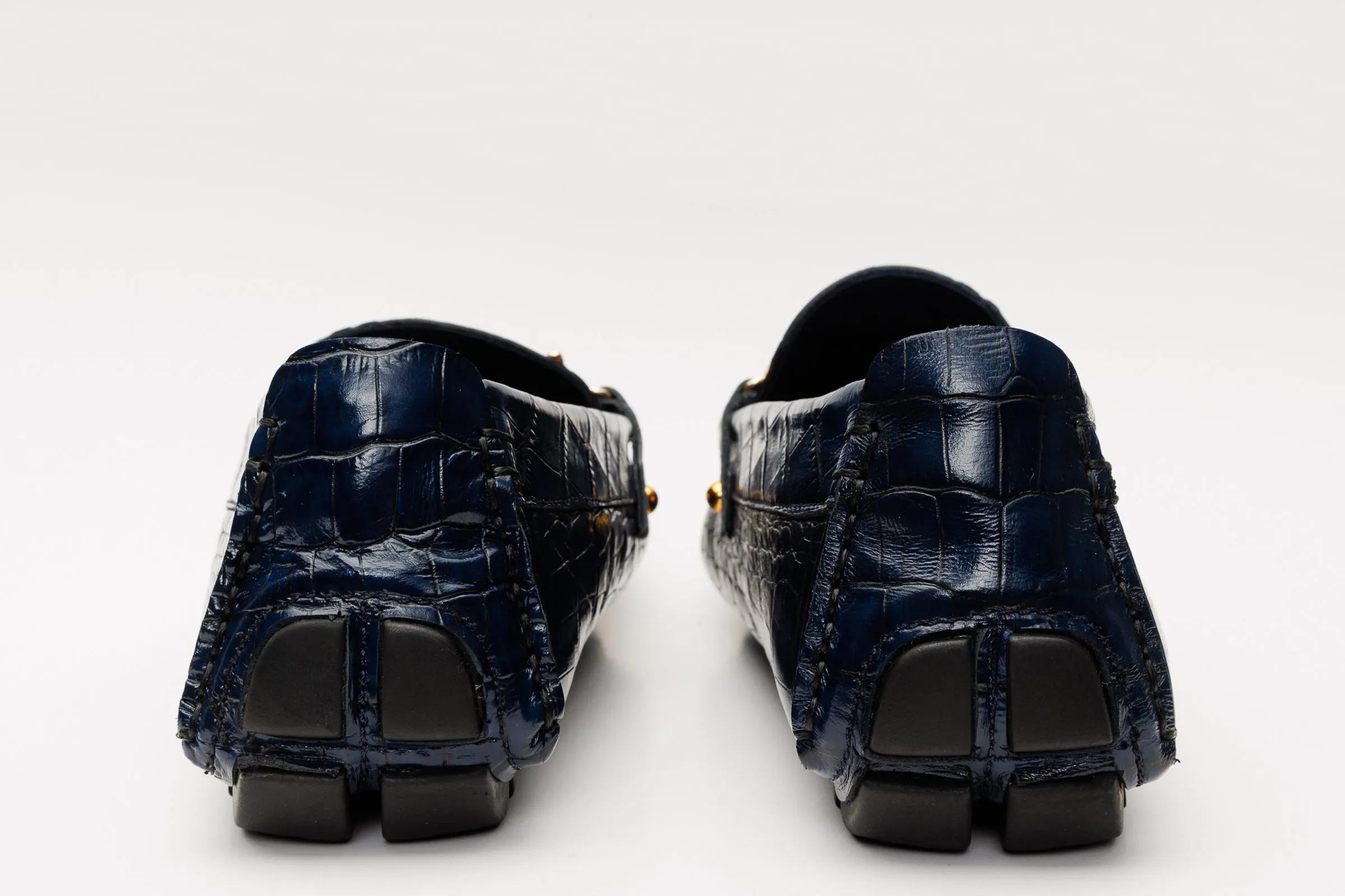 The Pisa Navy Blue Leather Bit Drive Loafer Men Shoe Sturdy materials