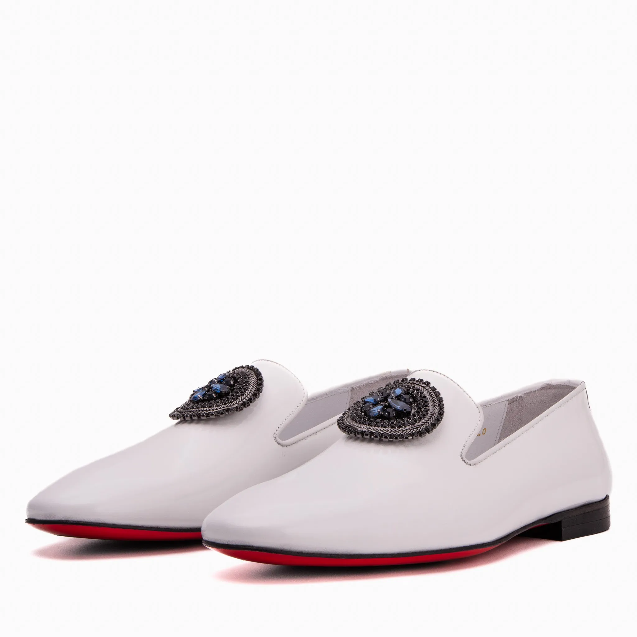 The Pombe White Patent Leather Dress Slip-on Loafer Men Shoe Recycled-Material