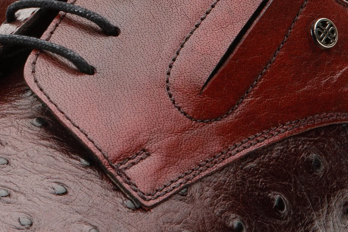 The Porto Alegre Burgundy Leather Derby Men Shoe Soft Lining