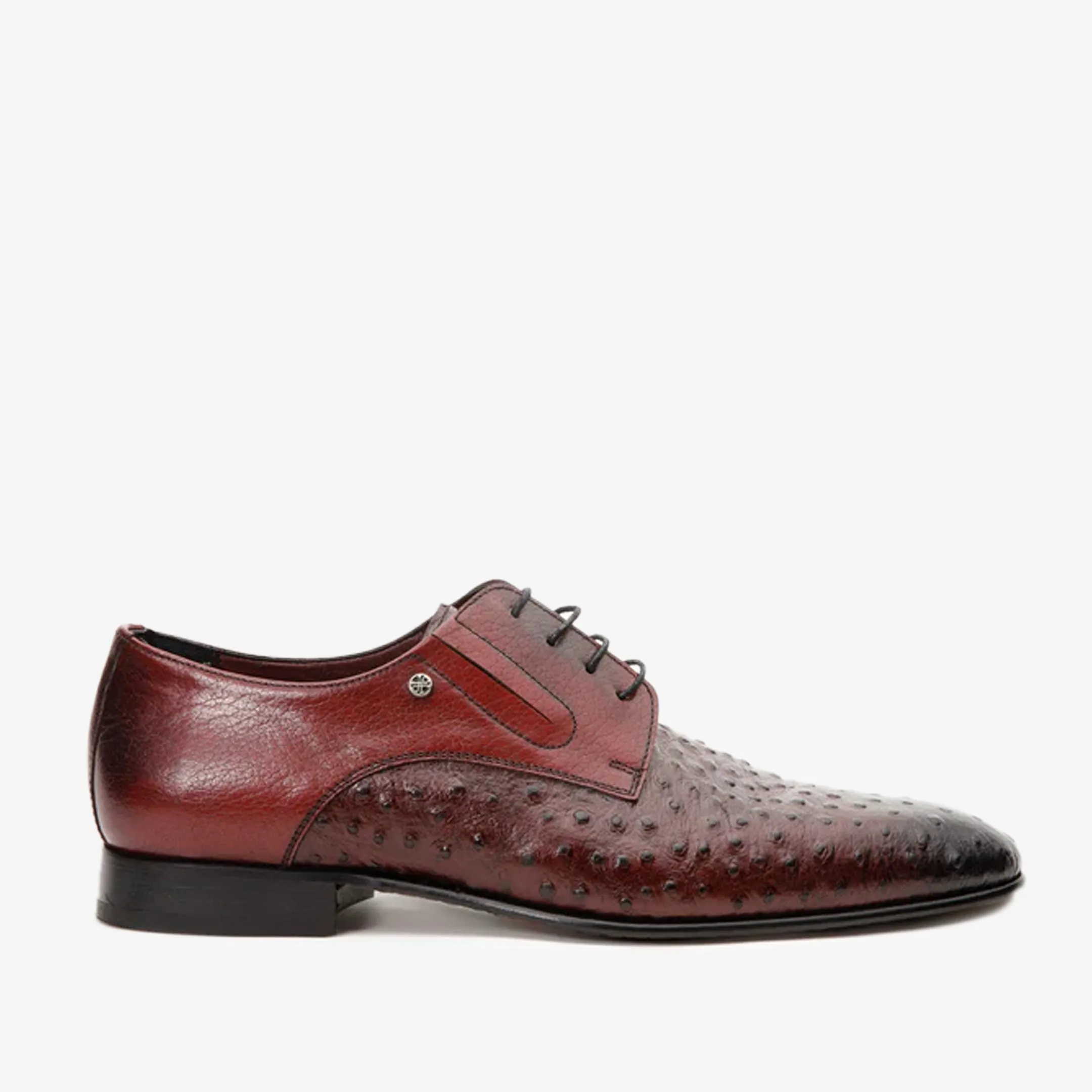The Porto Alegre Burgundy Leather Derby Men Shoe Freeze Proof Antique Glow