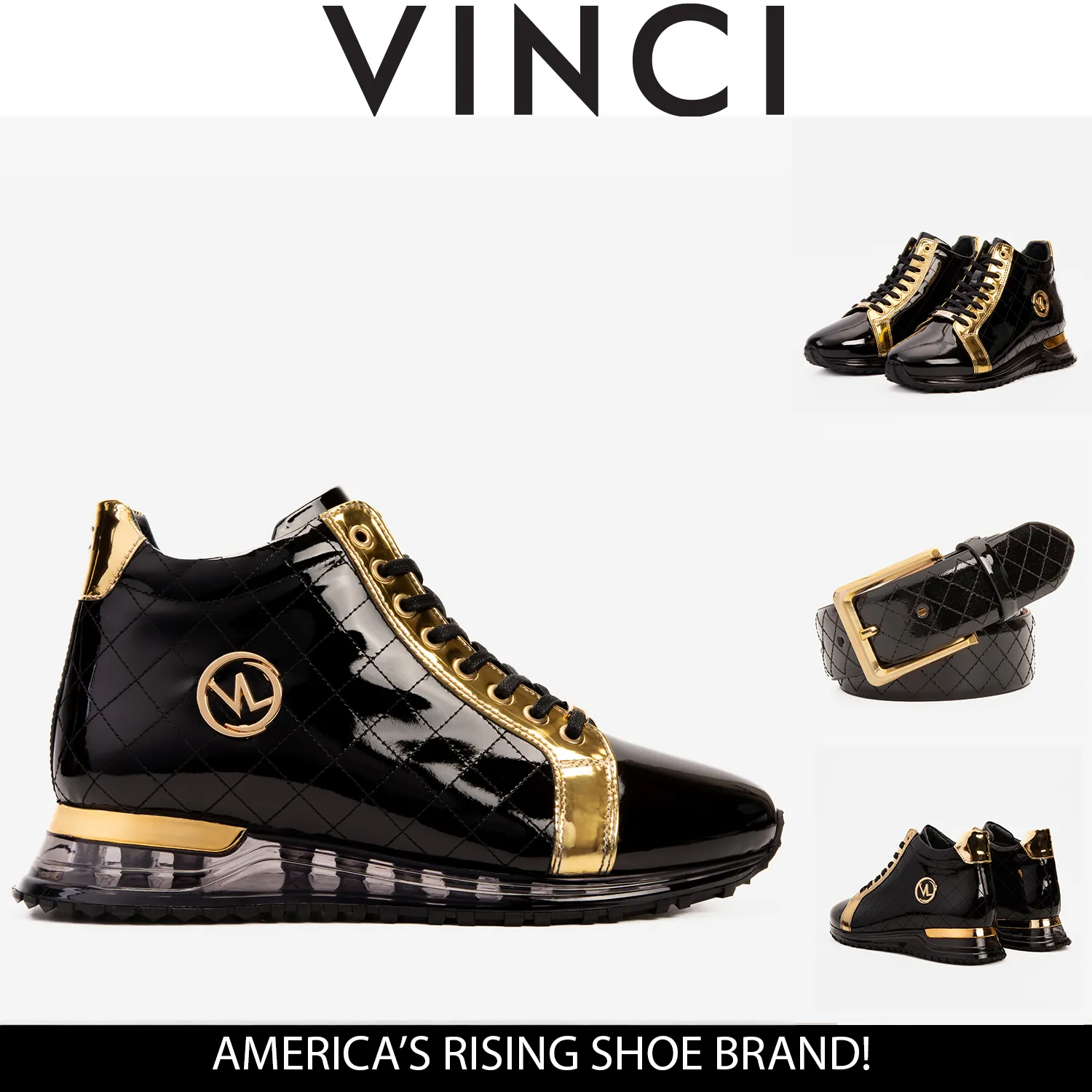 The Prestige Black & Gold  Limited Edition  High-Top Men Sneaker Firm-Core