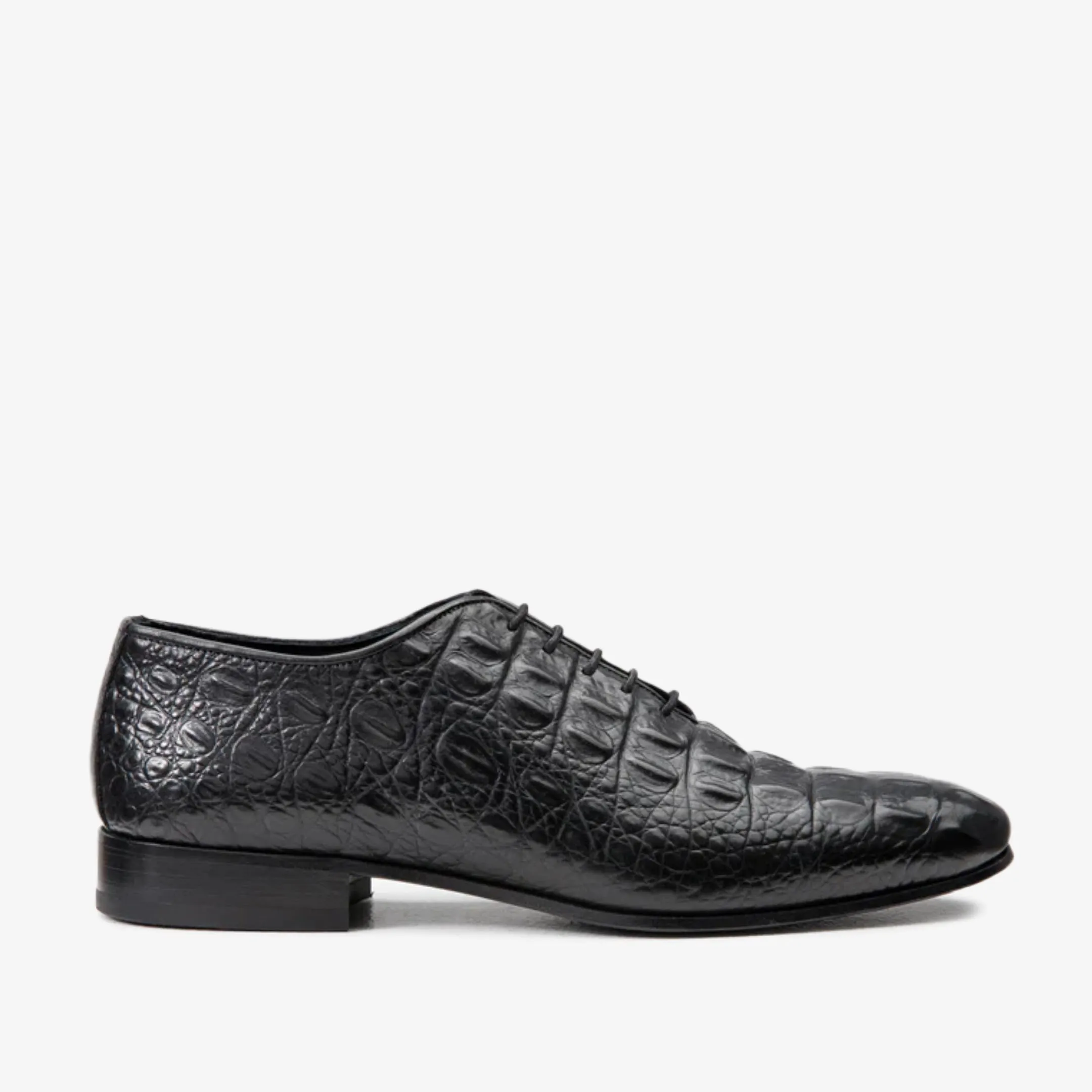 The Randor Black Crocodile Leather Oxford Men Shoe Work Ready Fast Go