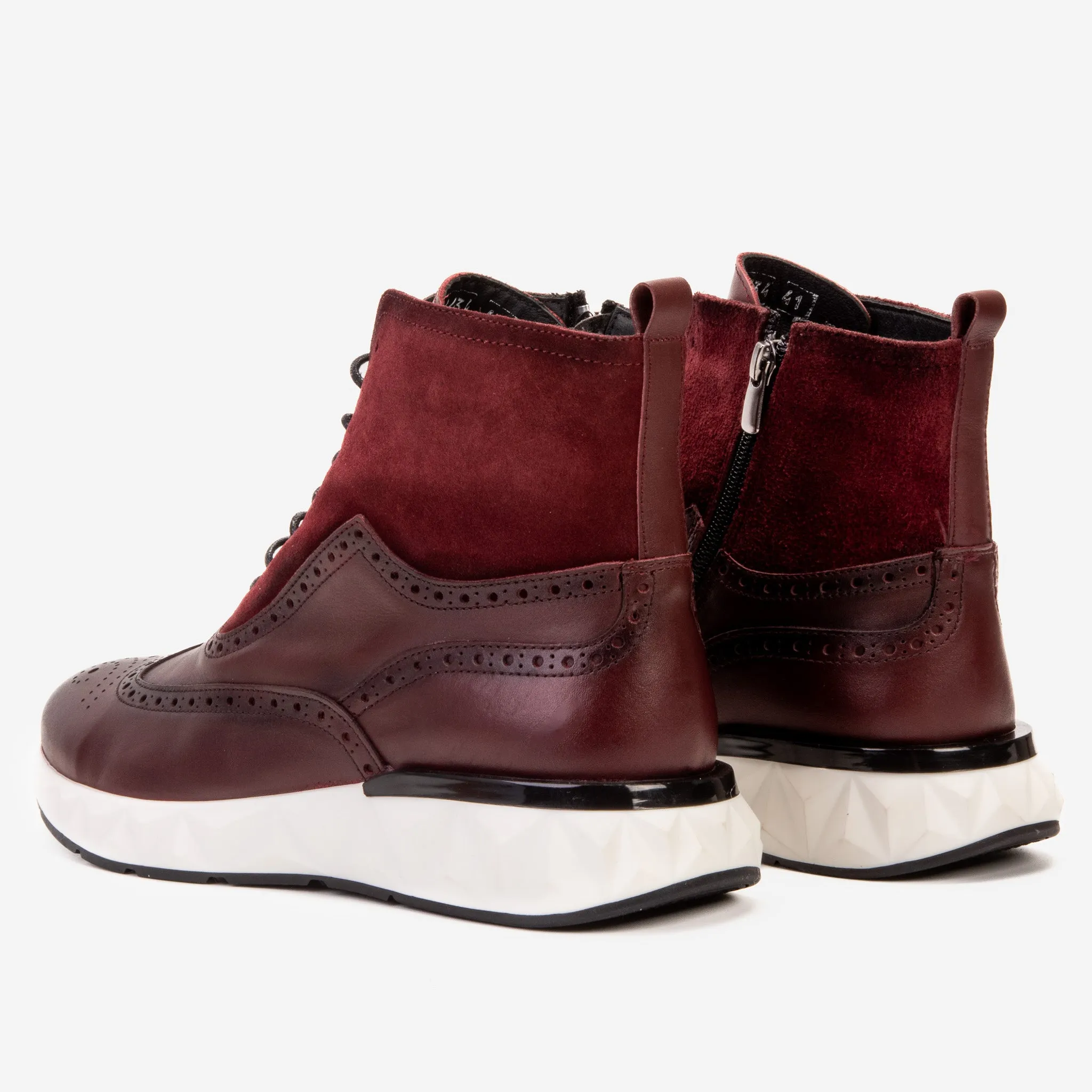 The Regent Burgundy Leather Wingtip Brogue Men Casual Boot Haute-Core