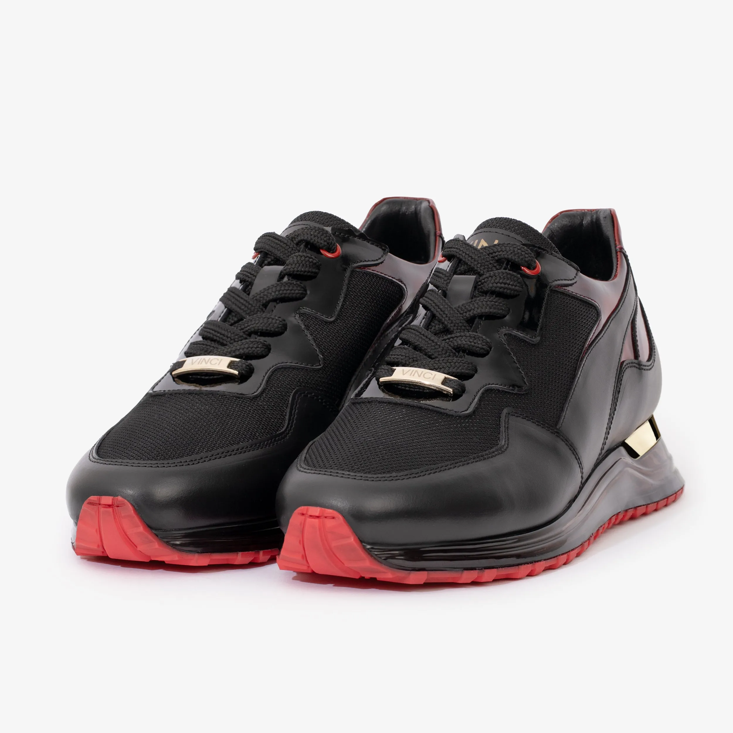 The Rialto Black & Red Patent Leather Men Sneaker Dressy