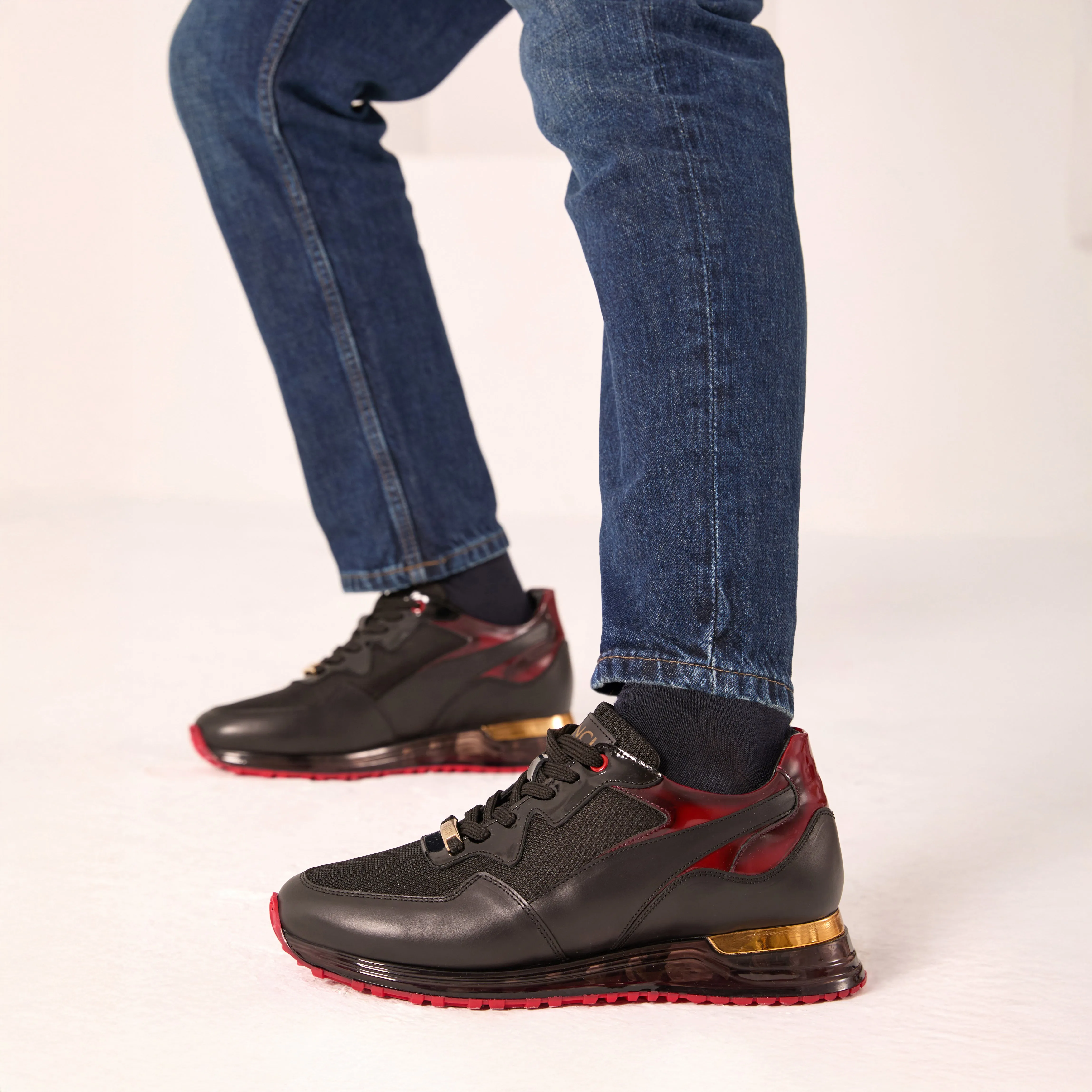 The Rialto Black & Red Patent Leather Men Sneaker Dressy