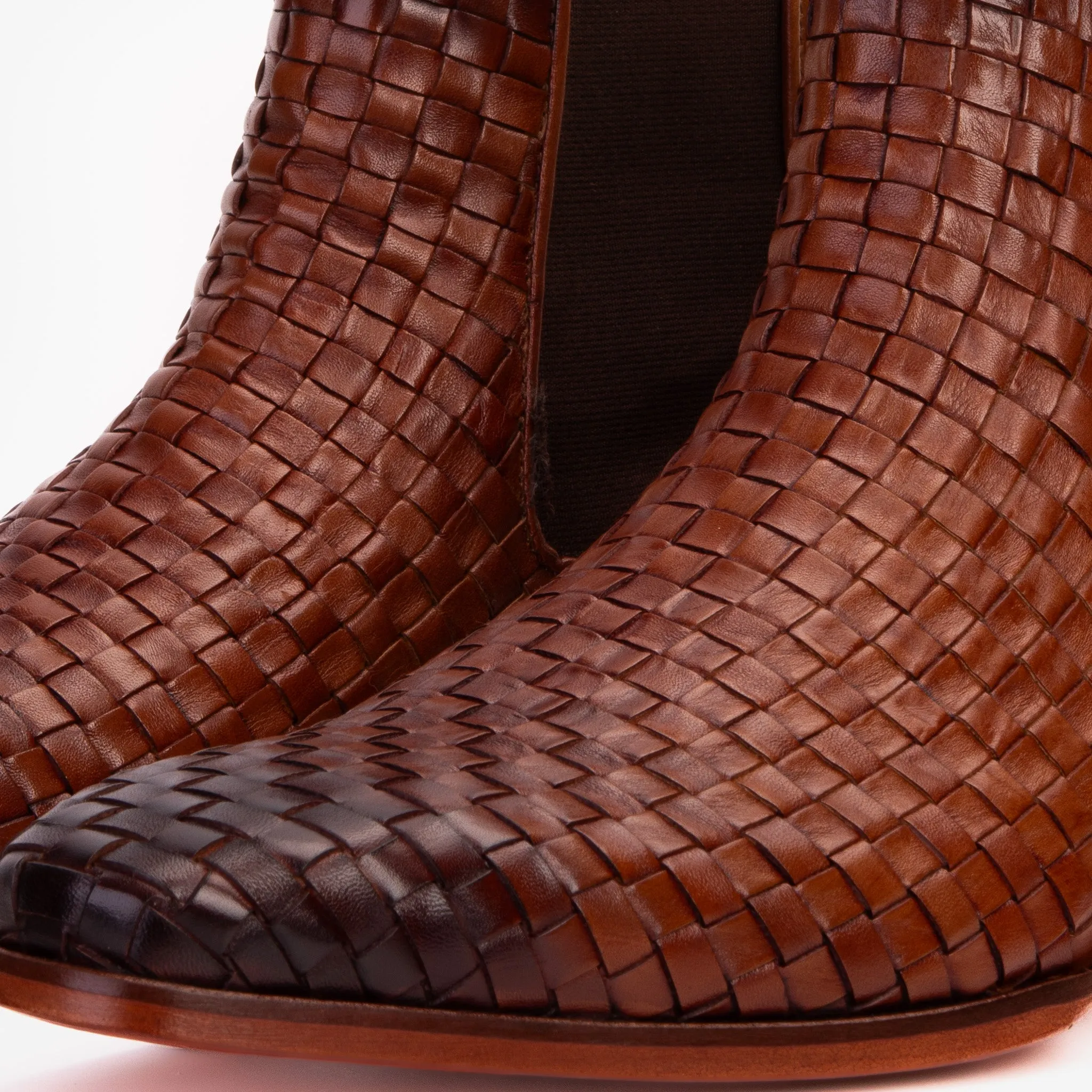 The Rolls Boot Woven Tan Leather Double Monk Strap Handmade Men Shoe Luxury-Style