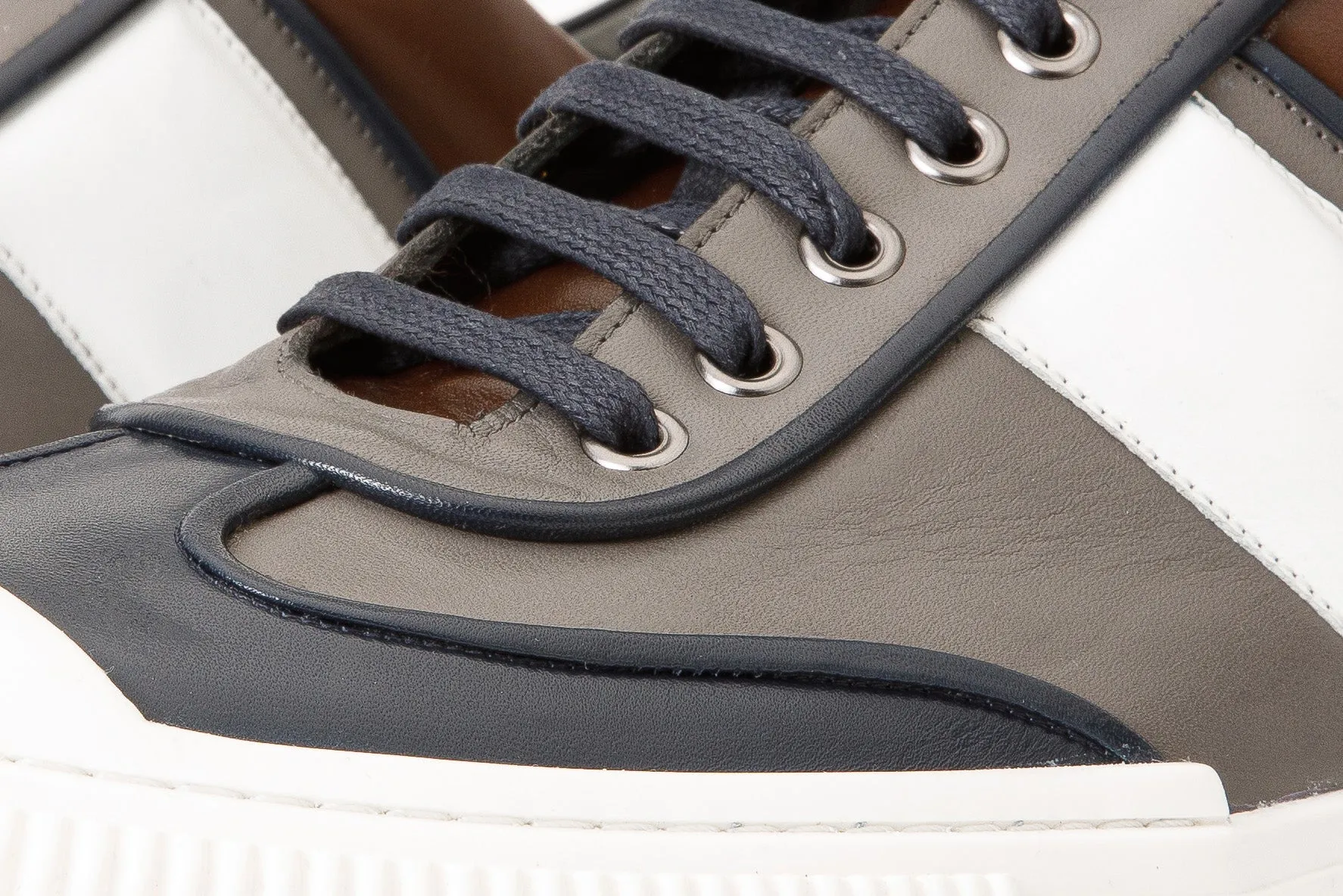 The Rom Multicolor Leather Men Sneaker Anti-microbial