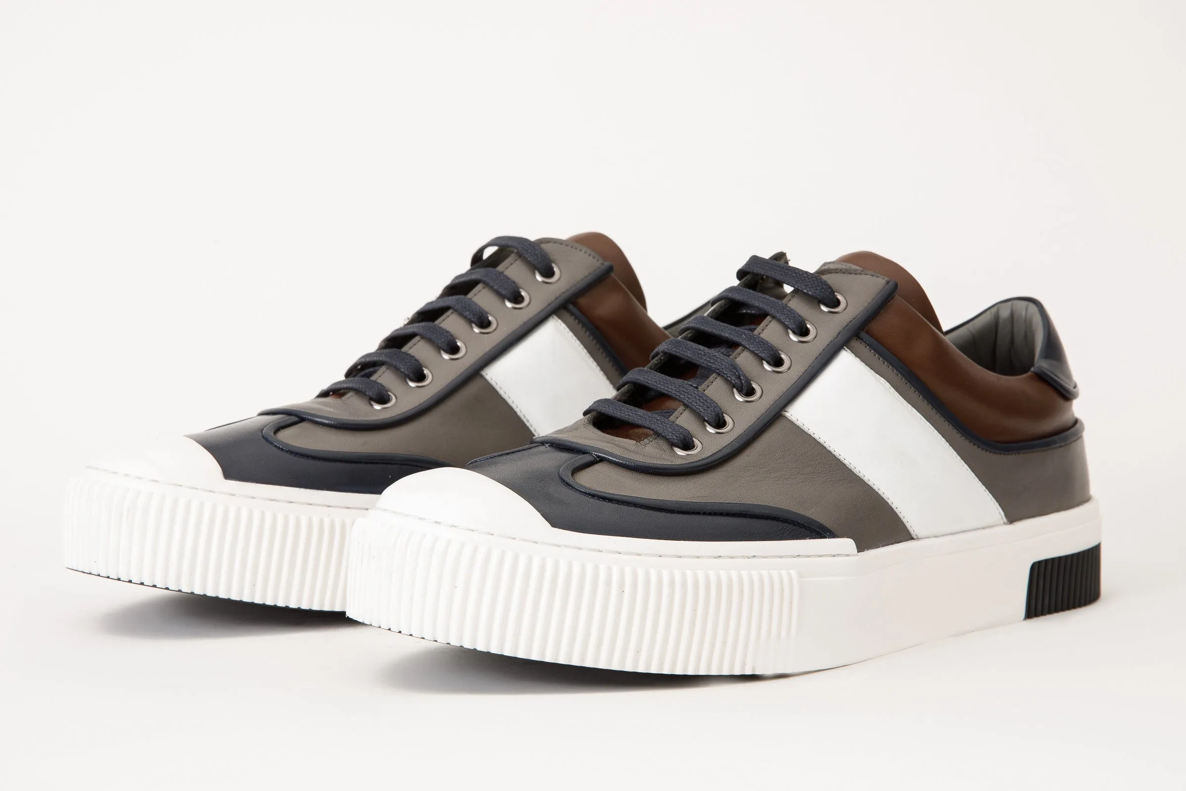The Rom Multicolor Leather Men Sneaker Anti-microbial